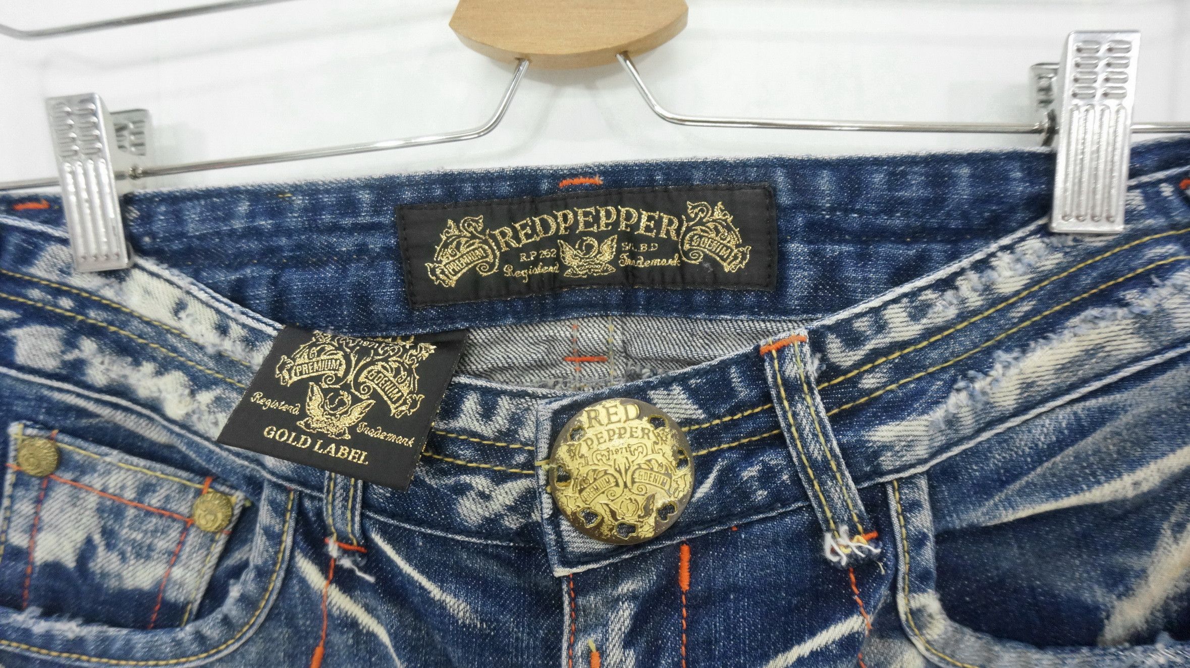 Japanese Brand 🔥 RED PEPPER Gold Label Lowrise Flared Jeans Size US 27 - 6 Thumbnail