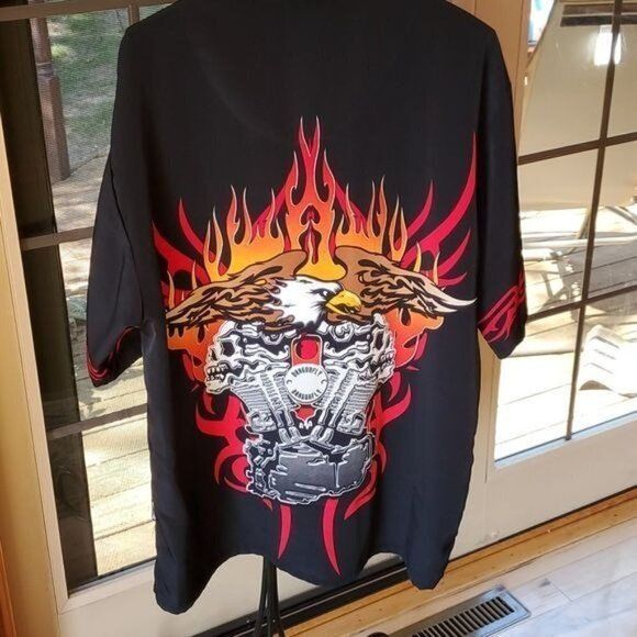 Other Dragonfly Clothing Co. Fire Eagle Skull Motor Buttondown Sho Size US XL / EU 56 / 4 - 7 Thumbnail