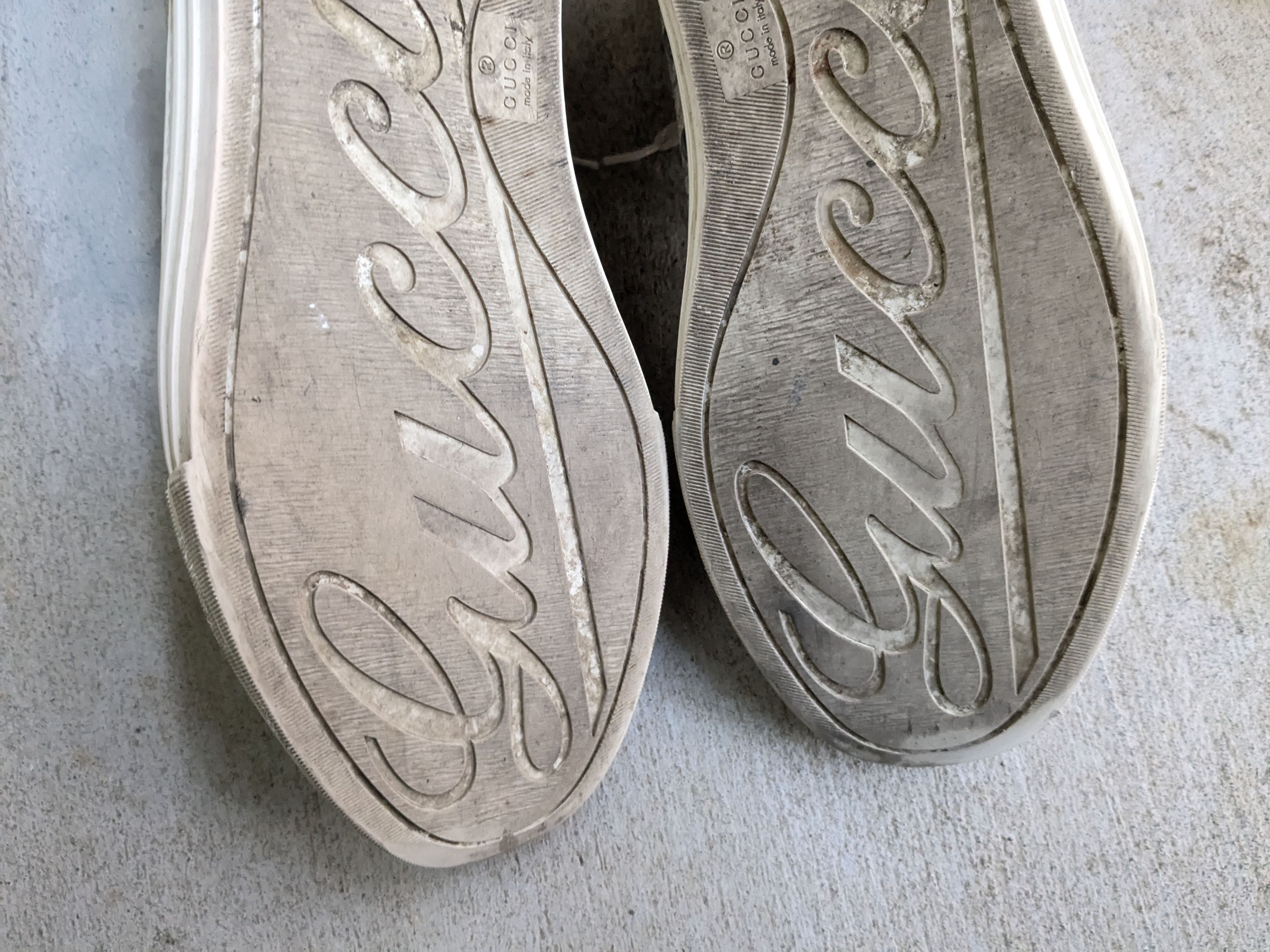 Gucci Gucci Monogram Sneakers 12.5 Canvas Gray White High Size US 12.5 / EU 45-46 - 18 Thumbnail