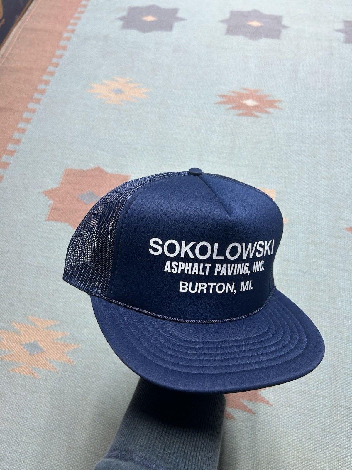 Vintage Vintage trucker hat Sokolowski asphalt paving Michigan blue Size ONE SIZE - 1 Thumbnail