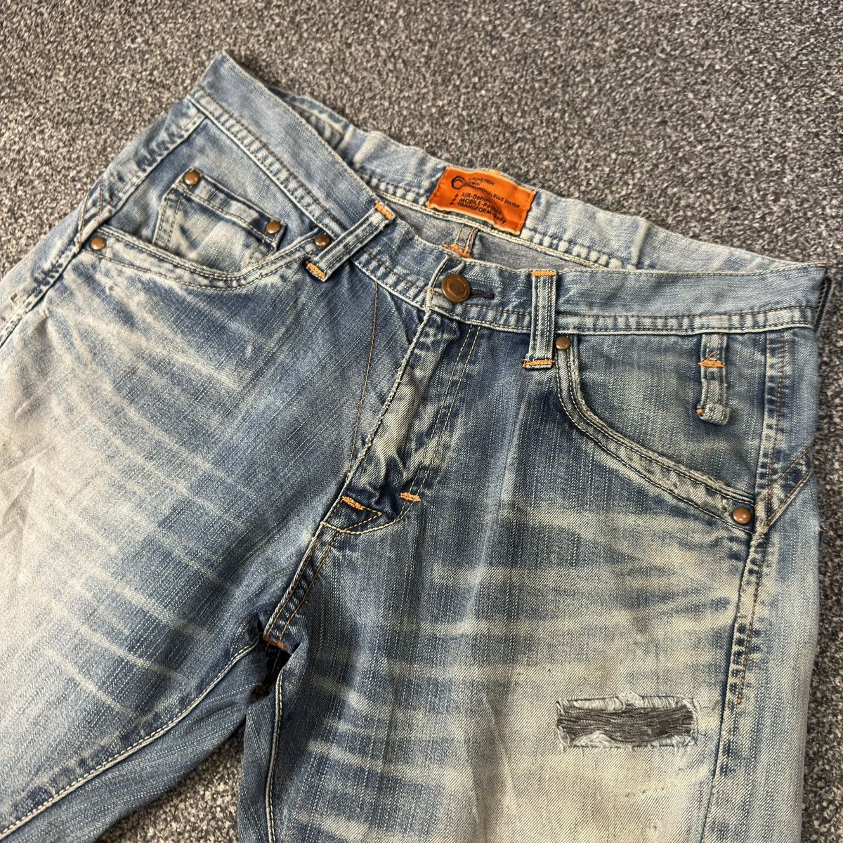 Affliction 🇯🇵 Vintage 90s Edwin Function Twisted Leg Distressed Denim Size US 34 / EU 50 - 3 Thumbnail
