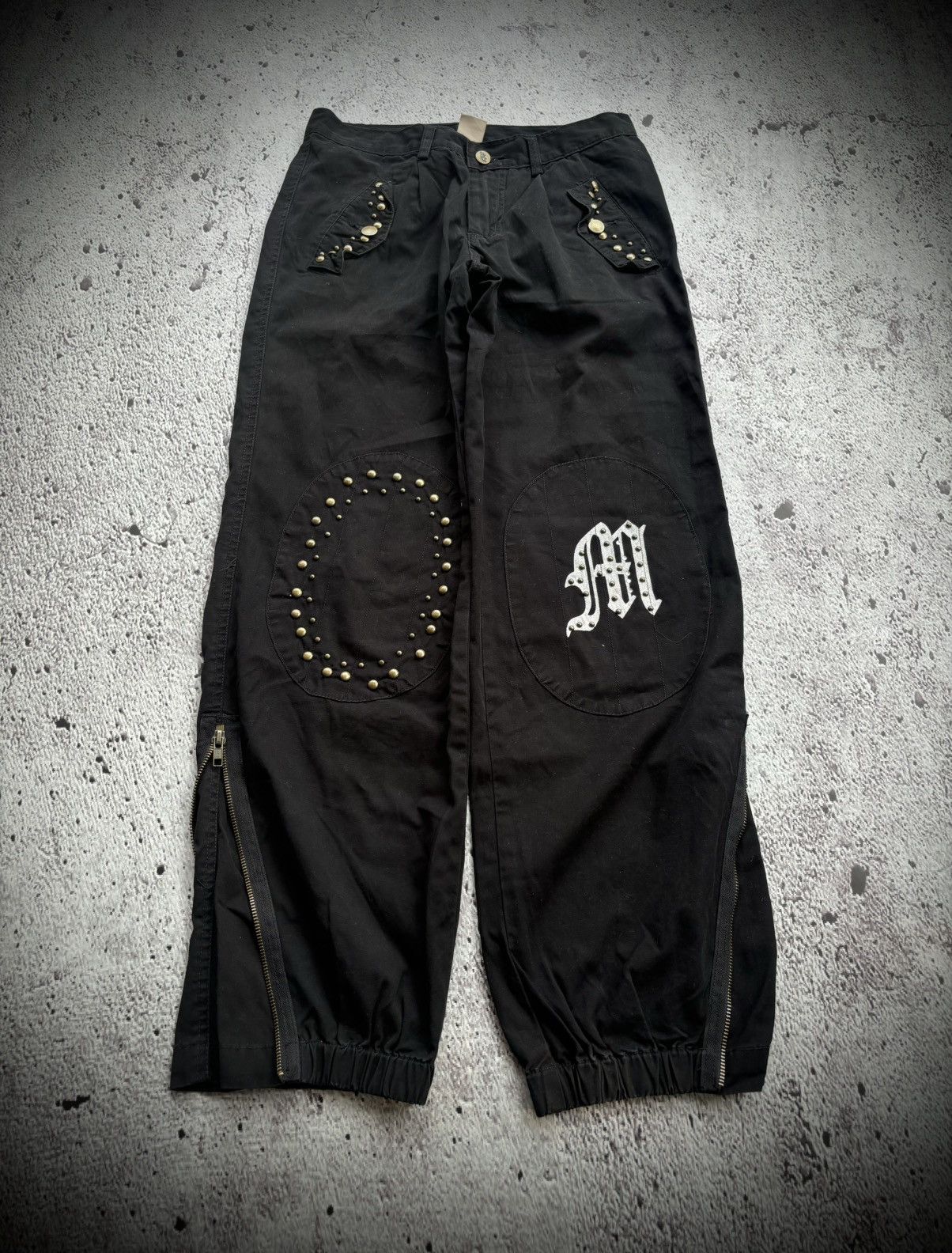Hysteric Glamour Y2k Mirame Studded Black Pants Size US 29 - 1 Thumbnail