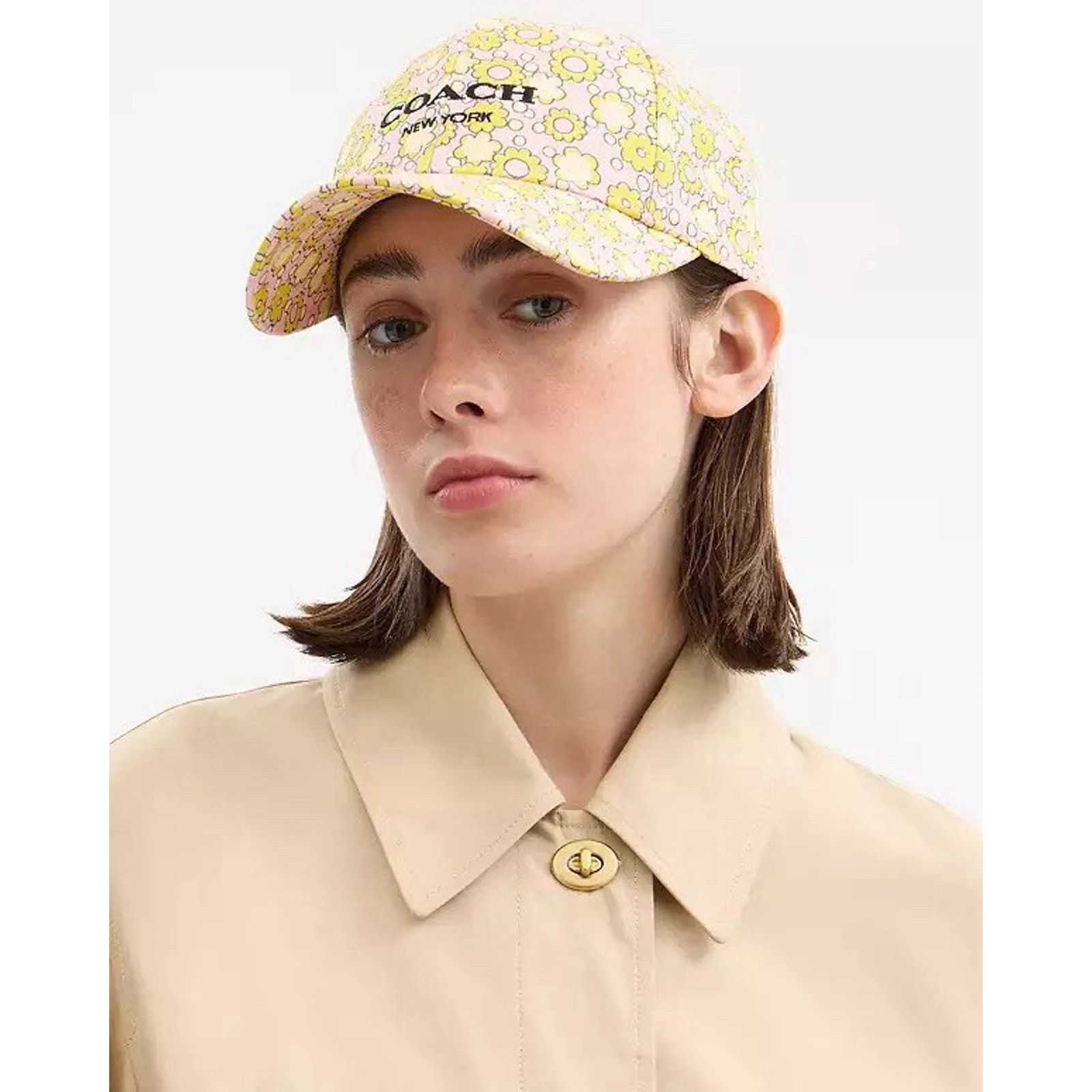 Coach NWT COACH Floral Print Baseball Hat CBO67 Lime M/L Size ONE SIZE - 1 Thumbnail