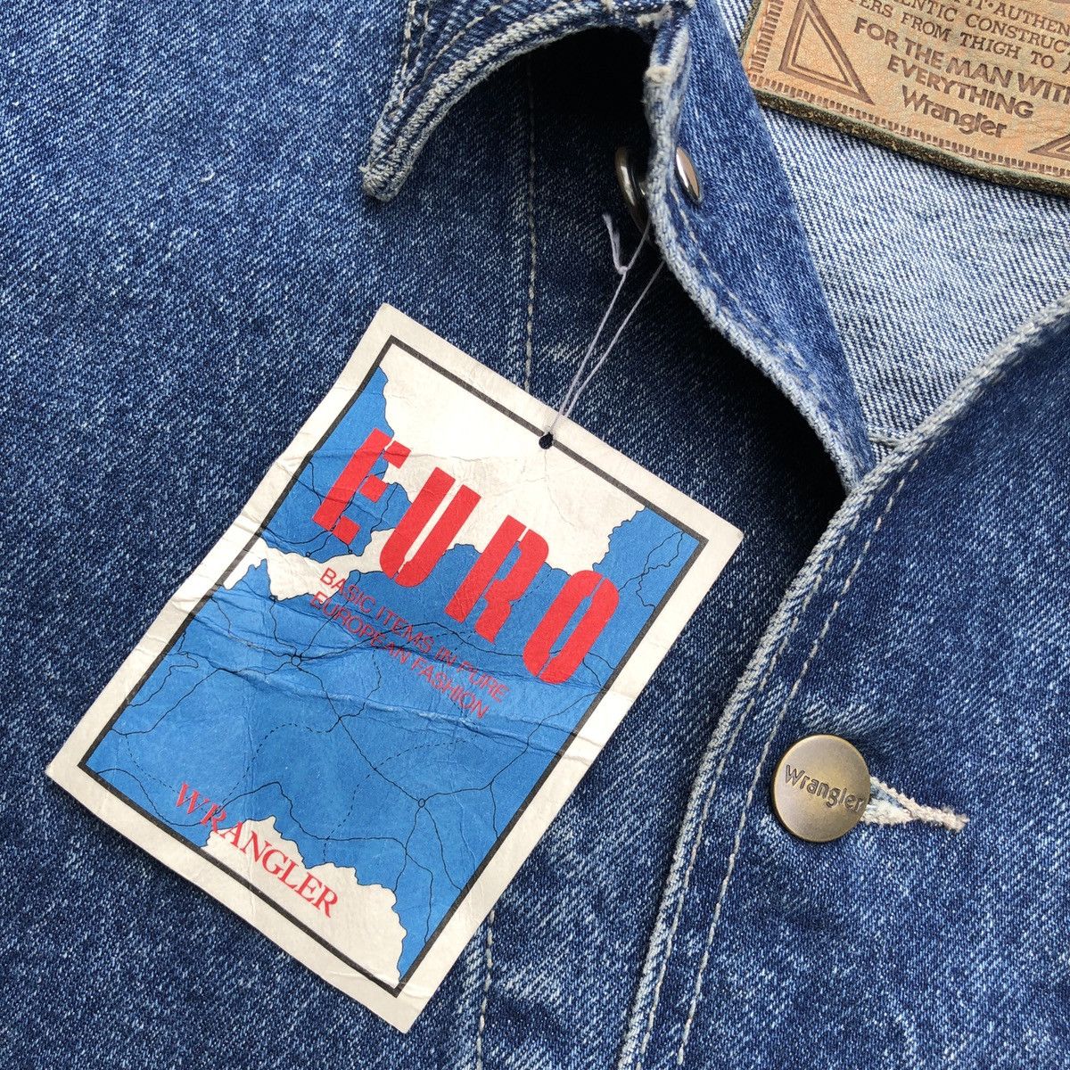 Levi's Vintage Clothing × Vintage × Wrangler Vtg Wrangler denim jacket boxy fit Size US L / EU 52-54 / 3 - 4 Thumbnail