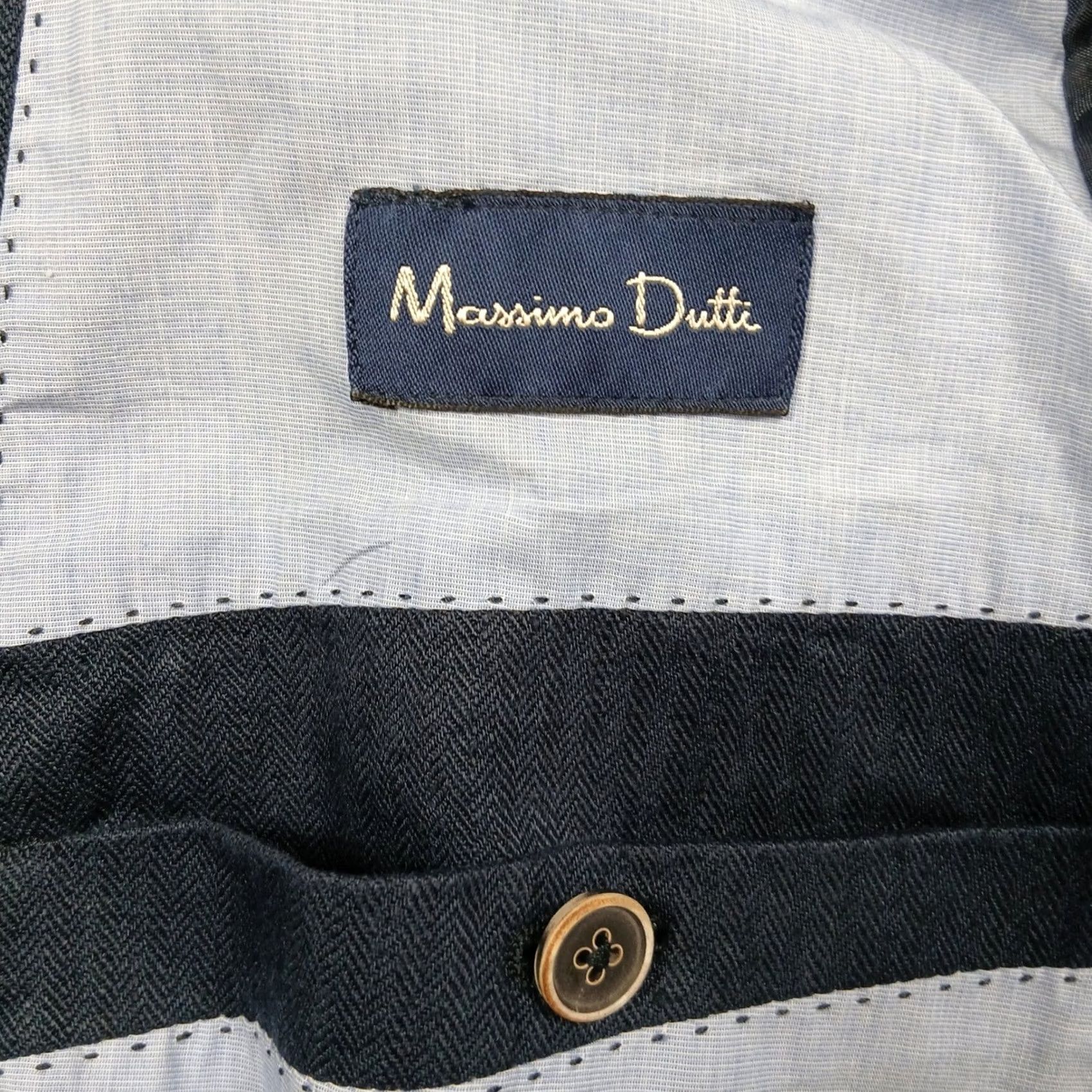 Massimo Dutti Massimo Dutti Blazer Sport Coat Blue Linen Size 46R - 3 Thumbnail