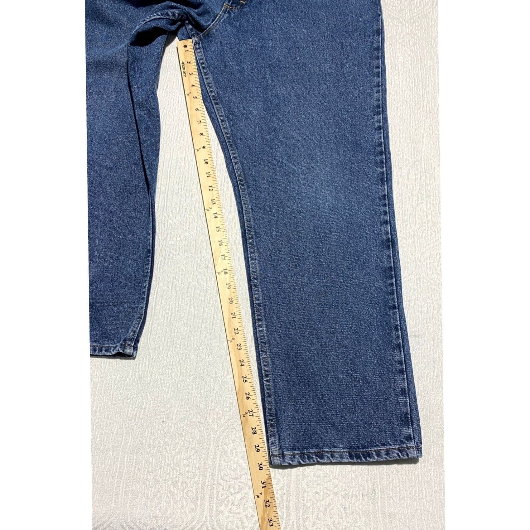 Wrangler VINTAGE Wrangler Jeans - 36x30 Blue Leather Logo Patch Relaxed Fit 5-Pocket Denim 97601DR Men Size US 36 / EU 52 - 5 Thumbnail