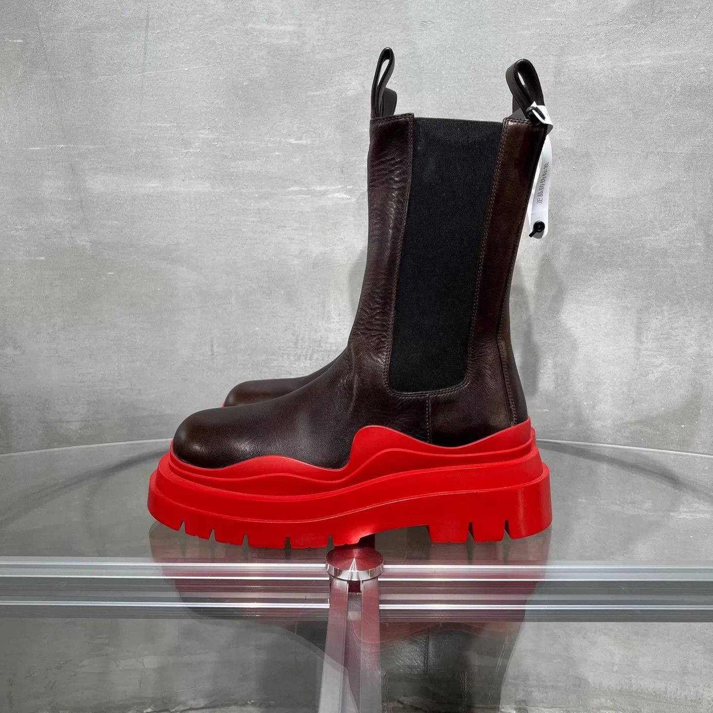 Bottega Veneta BV red sole brown over the knee boots EU 38 Size US 7.5 / IT 37.5 - 3 Thumbnail
