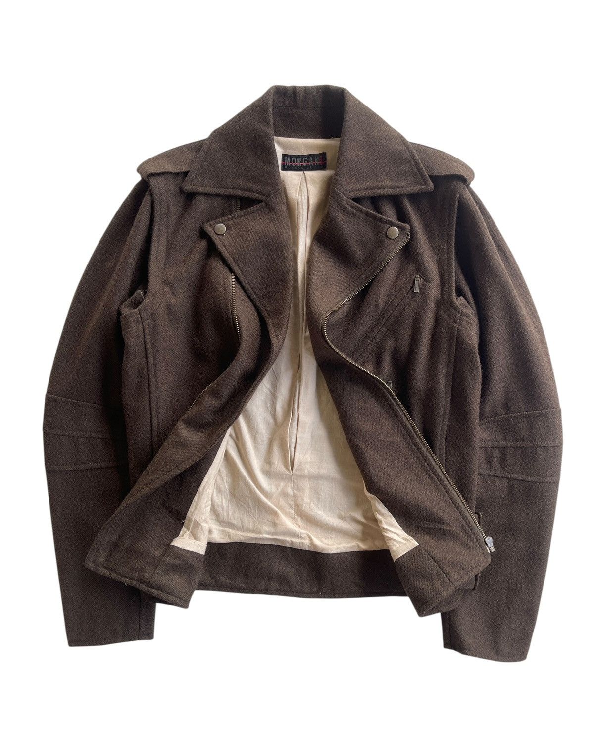 Morgan Homme Detachable Double Collar Wool Biker Jacket Size US M / EU 48-50 / 2 - 4 Thumbnail