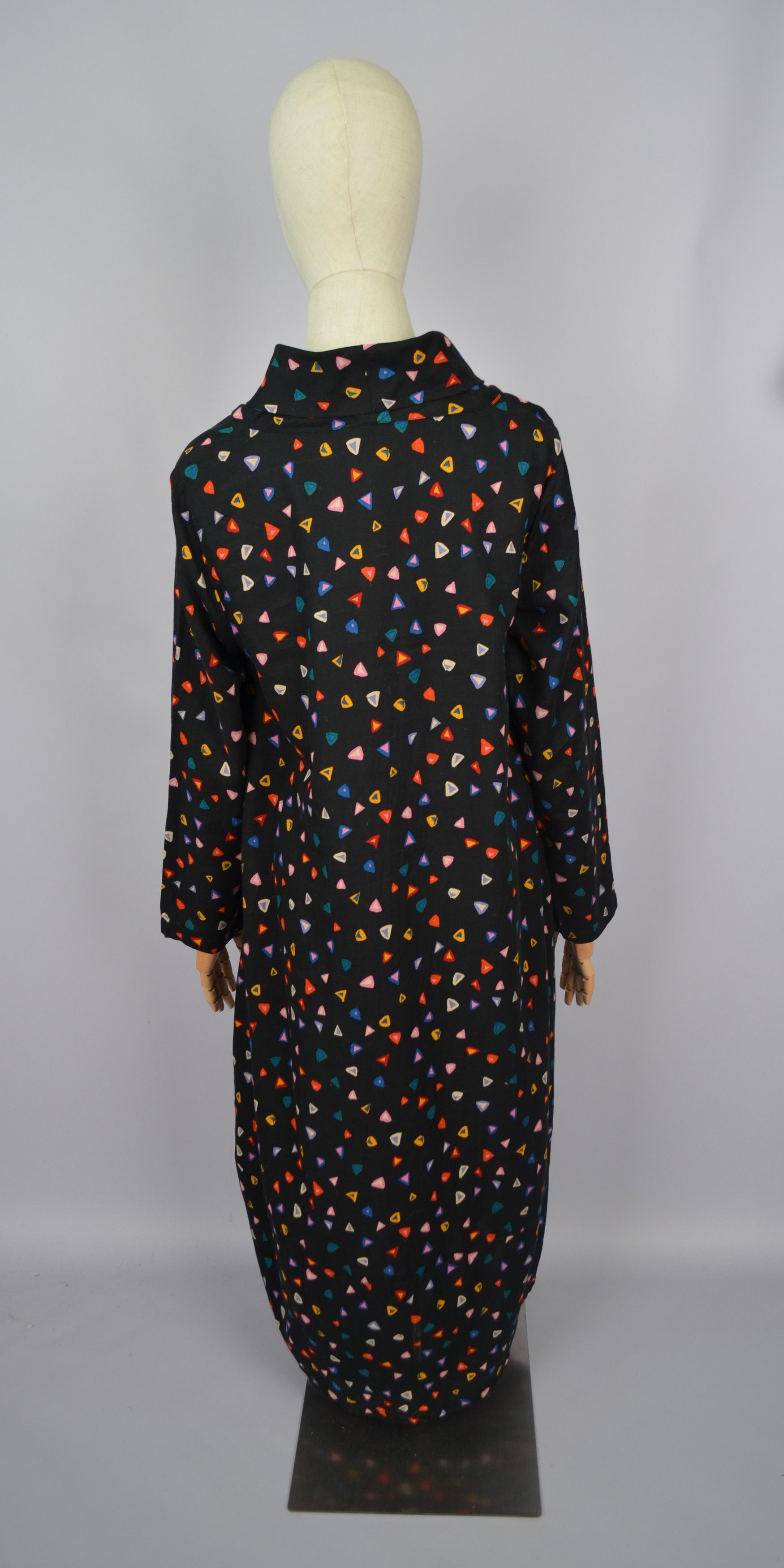 Designer × Sahara Club Beautiful Sahara Abstract Print Long Dress Mock Neck Sz 1/XS Size XS / US 0-2 / IT 36-38 - 7 Thumbnail