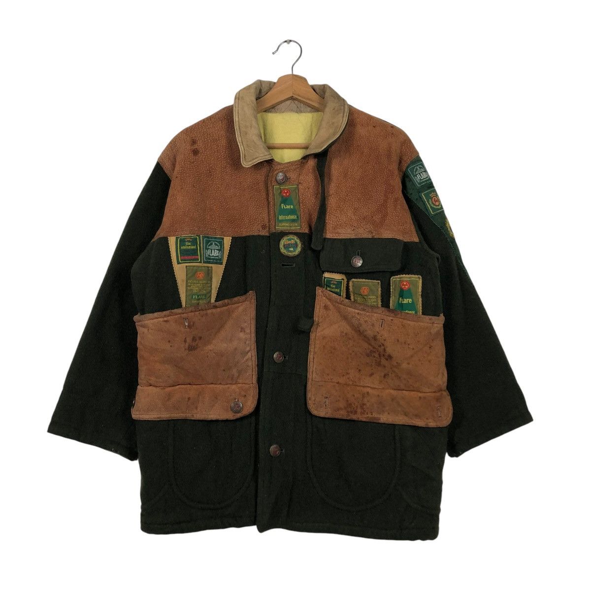 Japanese Brand 🔥VINTAGE BIKER GENUINE LEATHER JACKET FLARE FULL PATCH Size US M / EU 48-50 / 2 - 3 Thumbnail