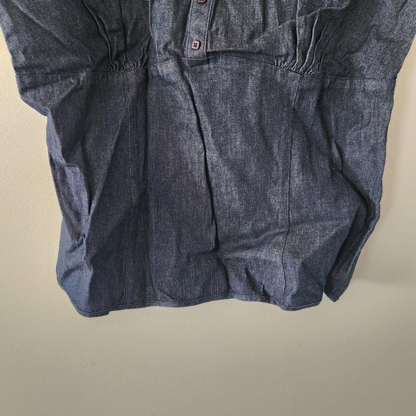 Ann Taylor NWT Ann Taylor Loft Stretch Sleeveless Denim Blouse Size 12 Size XL / US 12-14 / IT 48-50 - 3 Thumbnail