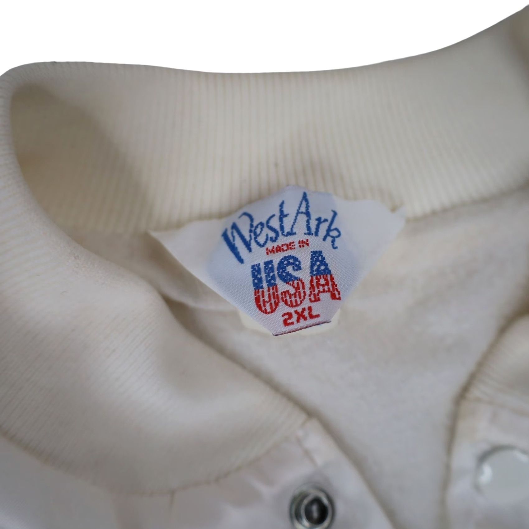 Vintage VINTAGE USNTS US Navy Fightin Blue Jackets Graphic Satin Jacket Shirt Mens XXL White- 2XL Bomber Jacket Size US XXL / EU 58 / 5 - 7 Thumbnail