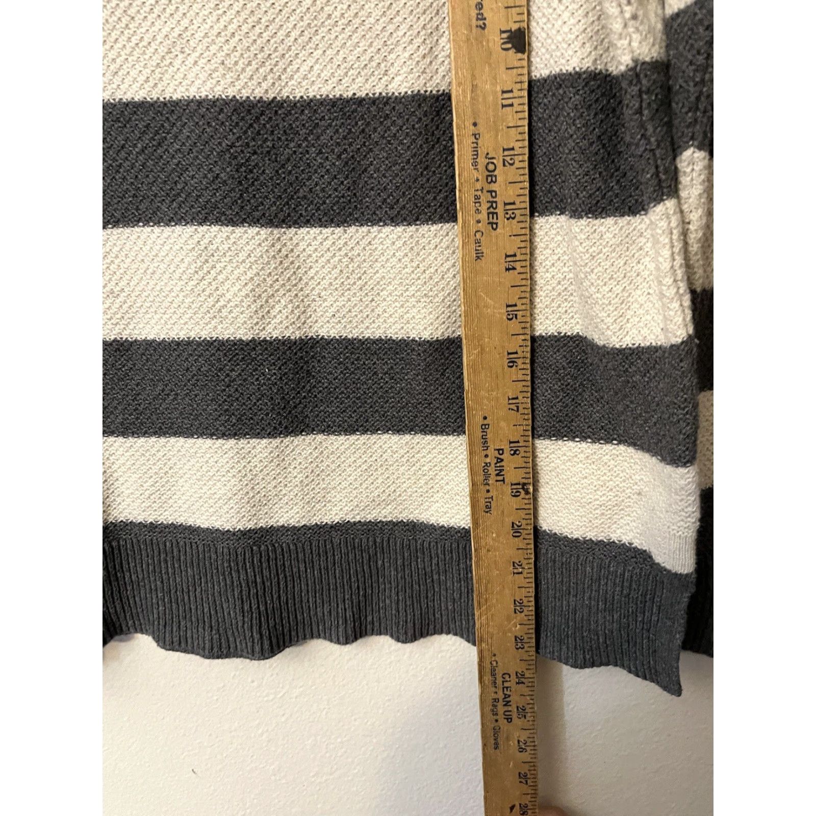 Gap Gap Sweater Women Gray White Striped T-Shirt Long Sleeve Round Neck Size L Classic Basic Oversized Size L / US 10 / IT 46 - 4 Thumbnail