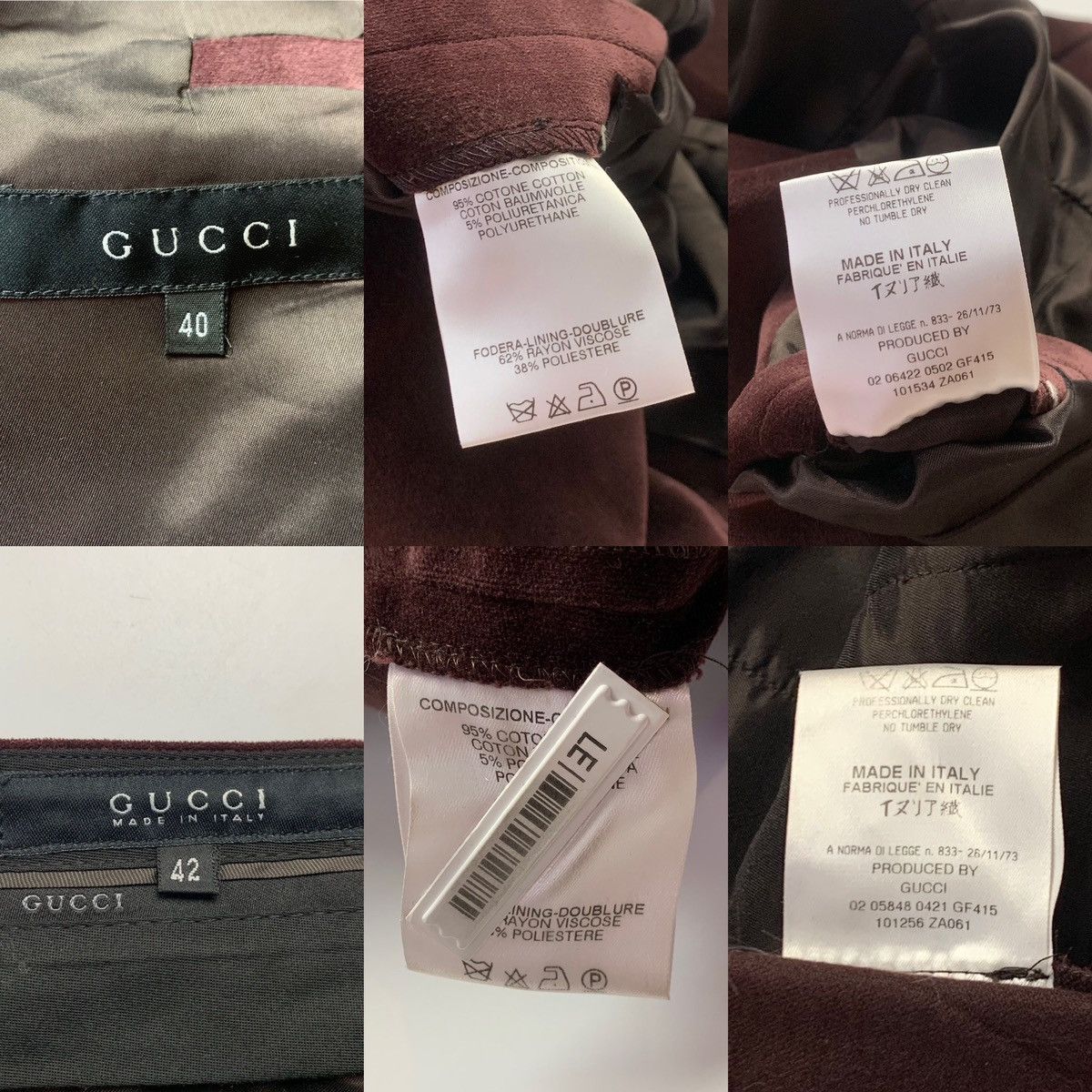 Gucci Womens Gucci GFA15 Velvet Tuxedo Suit Size S / US 4 / IT 40 - 22 Thumbnail