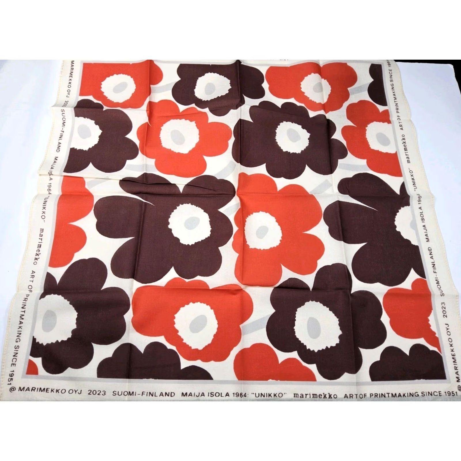 Marimekko Marimekko Scarf Women Multicolor Floral Organic Cotton Kioski Astrilli Unikko Bandana 22x22 Size ONE SIZE - 3 Thumbnail