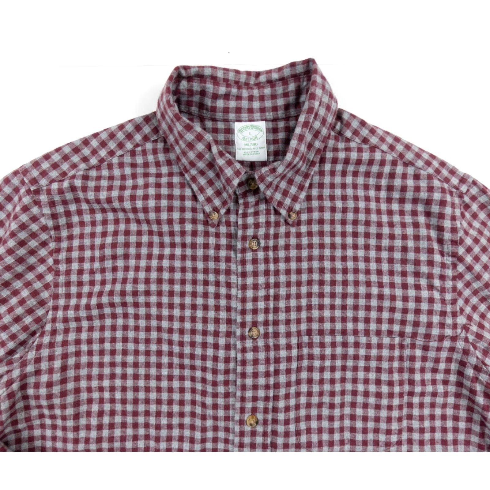 Brooks Brothers Brooks Brothers Shirt Mens Large Red Milano Long Sleeve Button-Down Collared Size US L / EU 52-54 / 3 - 2 Thumbnail