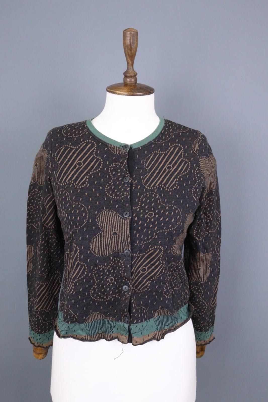Designer Gudrun Sjödén Multicolor Floral Cotton Cardigan Size S Size S / US 4 / IT 40 - 1 Thumbnail
