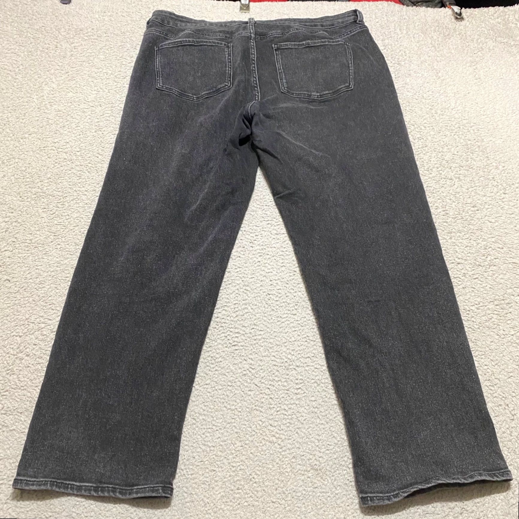 Vintage Universal Standard Jeans Womens 14 Tall Faded Black Denim Straight High Rise 5-Pocket Stretch Regular Inseam 29in Size 14 Tall Black Jeans Womens Size 36" / US 14 / IT 50 - 2 Thumbnail