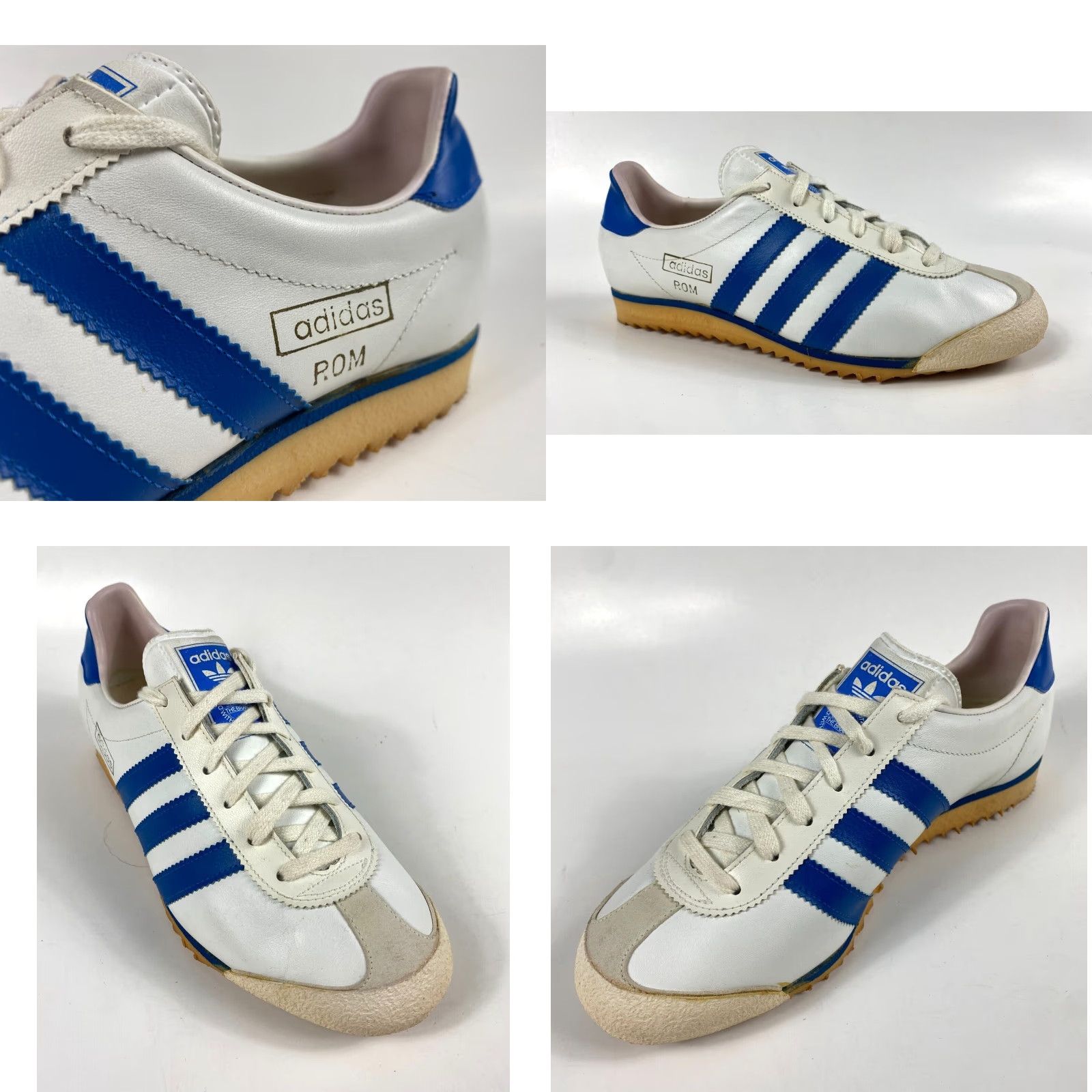 Adidas VINTAGE adidas ROM Sneakers Men 70s White Leather Low Top 6 West Germany 1970s Shoes Athletic Rubber Outsole Mens Size US 6 / EU 39 - 10 Thumbnail