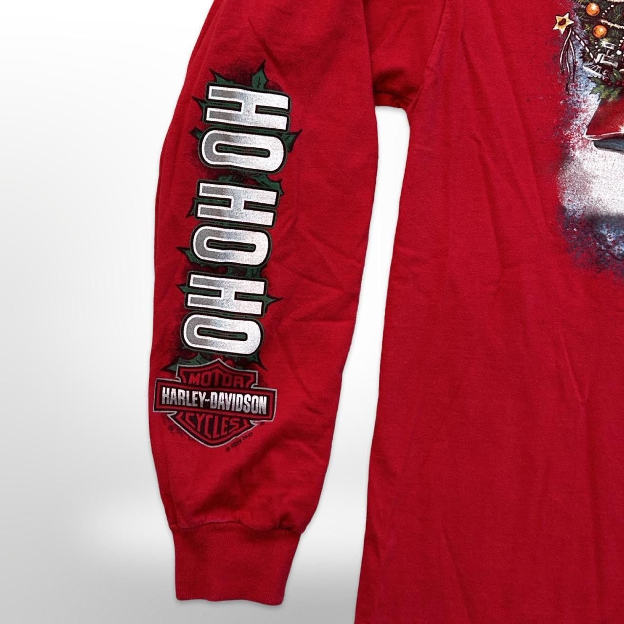Harley Davidson Red Harley-Davidson Santa Christmas Graphic Long Sleeve Tee Size US L / EU 52-54 / 3 - 3 Thumbnail