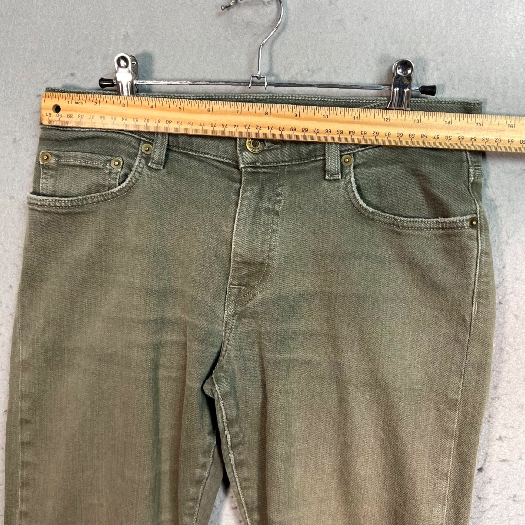 Vintage BALDWIN Jeans Slim 29 5-Pocket Denim USA Cotton Green Gray Mens Adult Size US 29 - 7 Thumbnail