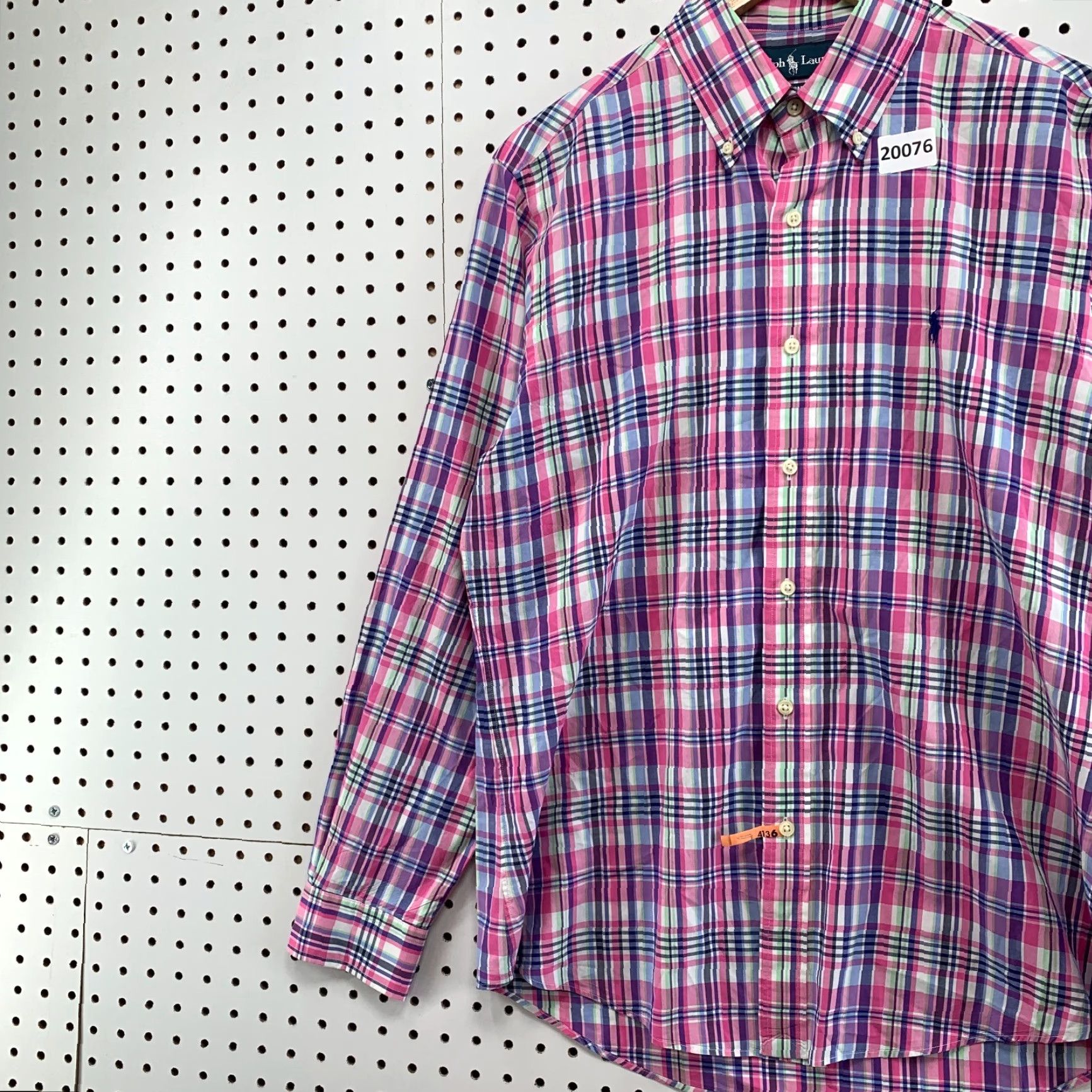 Polo Ralph Lauren Polo Ralph Lauren Button-Down Shirt Mens Medium Pink Plaid Long Sleeve 22x30.5 Vintage? Size US M / EU 48-50 / 2 - 3 Thumbnail