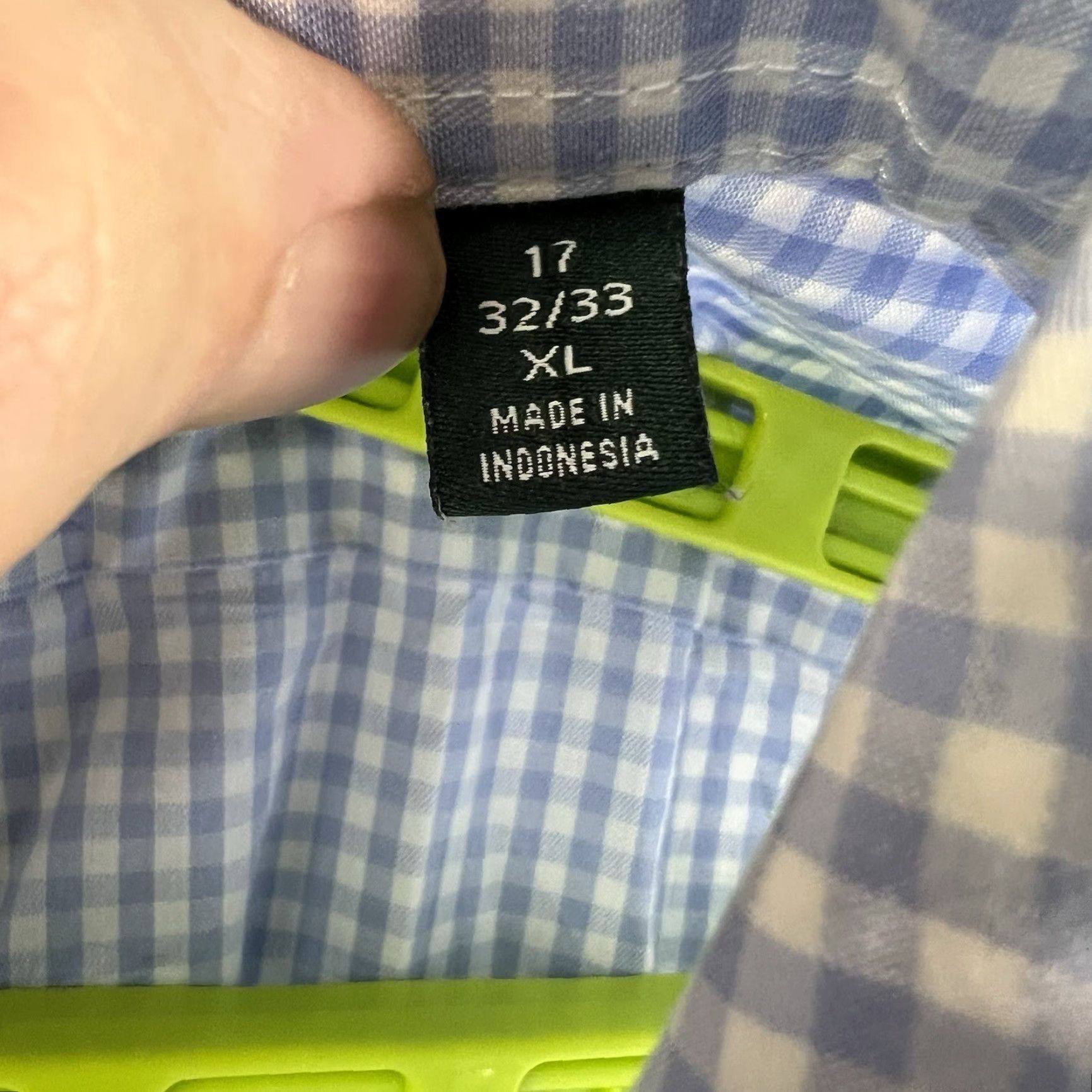 Ralph Lauren Lauren Ralph Lauren Shirt Adult XL Blue Check Button-Up Stretch Mens Size US XL / EU 56 / 4 - 7 Thumbnail