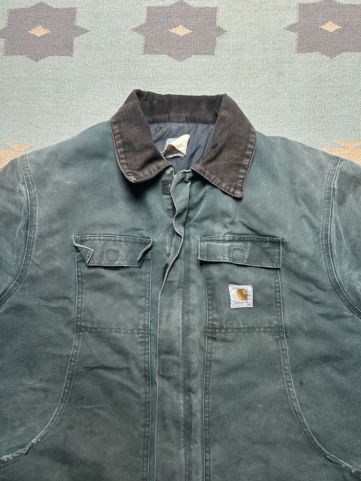 Vintage Vtg Carhartt J22 HTG Arctic Work Jacket Hunter Green Fade XL Size US XL / EU 56 / 4 - 5 Thumbnail