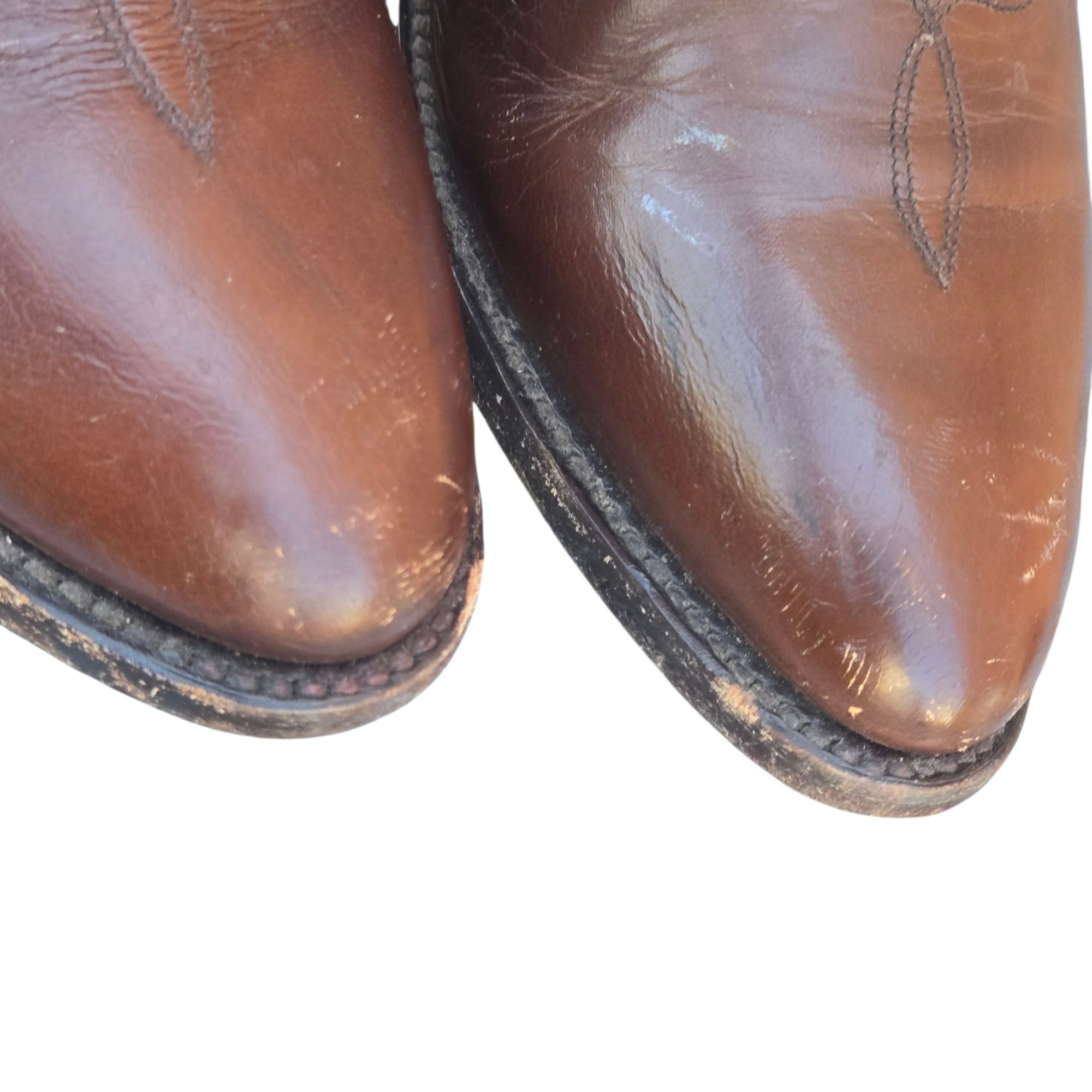 Dan Post Dan Post Cowboy Boots Mens Brown Leather 9 D Western Rockabi Size US 9 / EU 42 - 13 Thumbnail