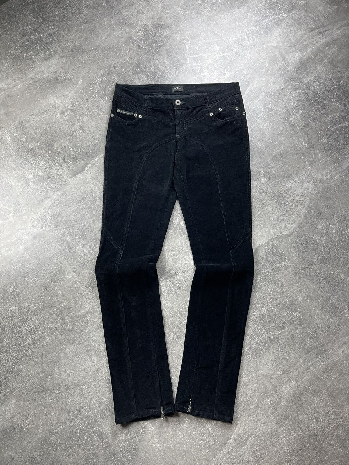 Dolce & Gabbana Dolce & Gabbana Balck Luxury Corduroy Zipper Pants Size 28" / US 6 / IT 42 - 6 Thumbnail