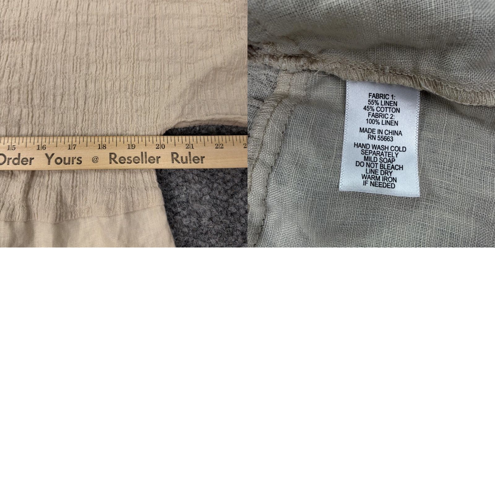 Vintage Tahari Blouse Women's Small Beige Linen Cotton Short Sleeve Casual Tunic Size S / US 4 / IT 40 - 8 Thumbnail