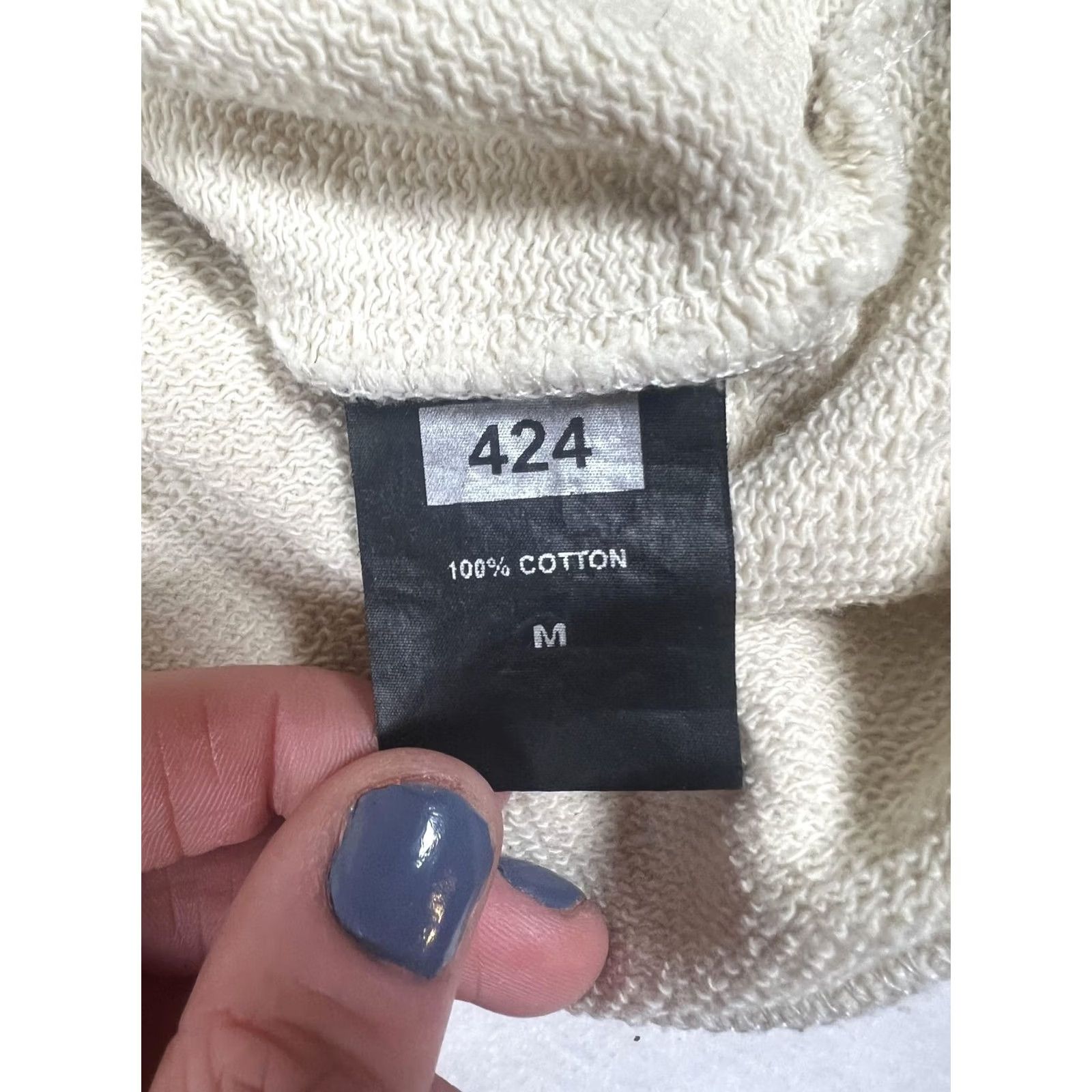 Vintage 424 Hoodie Mens M White 100% Cotton Pullover Logo Italy Size US M / EU 48-50 / 2 - 6 Thumbnail