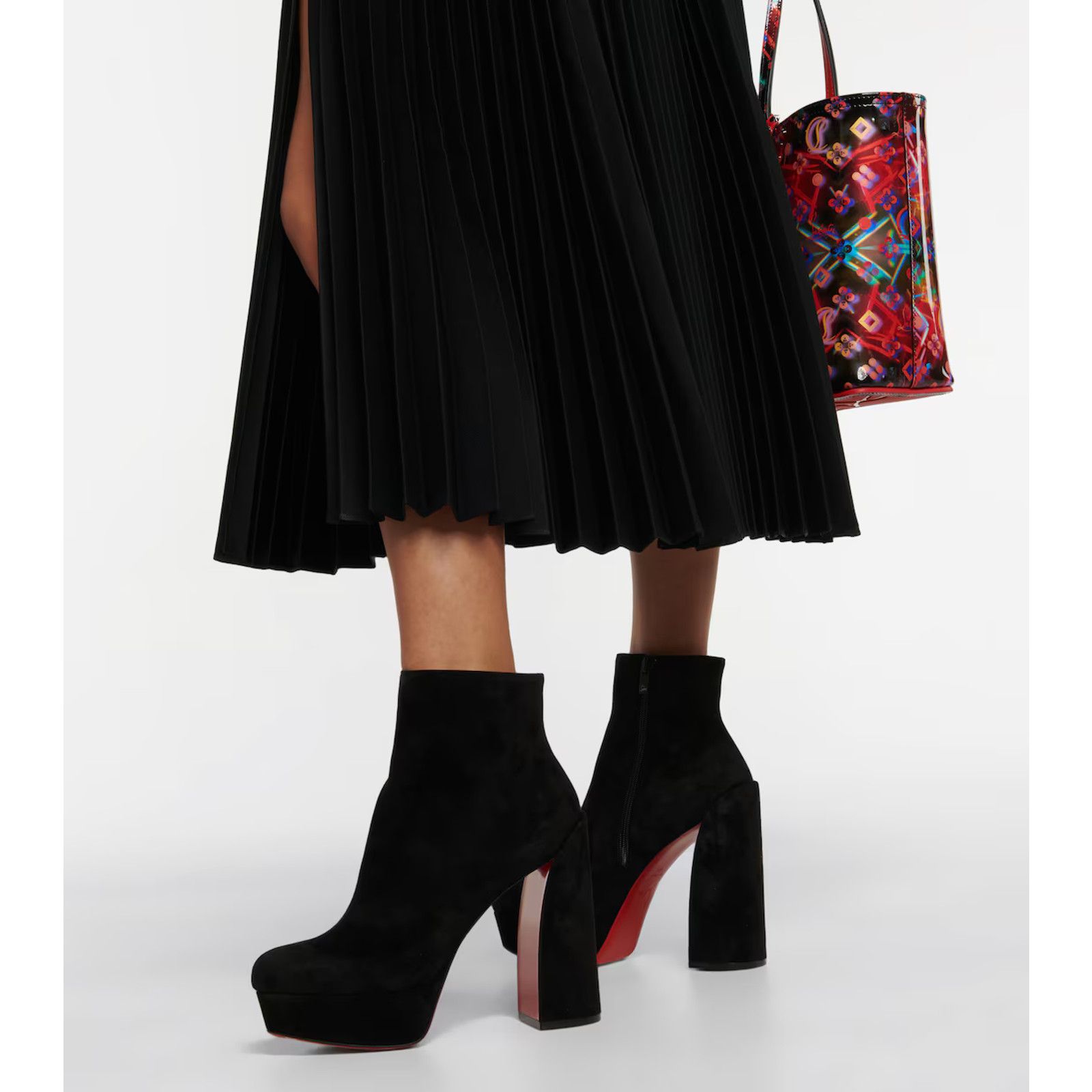 Christian Louboutin Christian Louboutin Movida Booty 130 Black Suede Bootie 40.5 Size US 10.5 / IT 40.5 - 7 Thumbnail