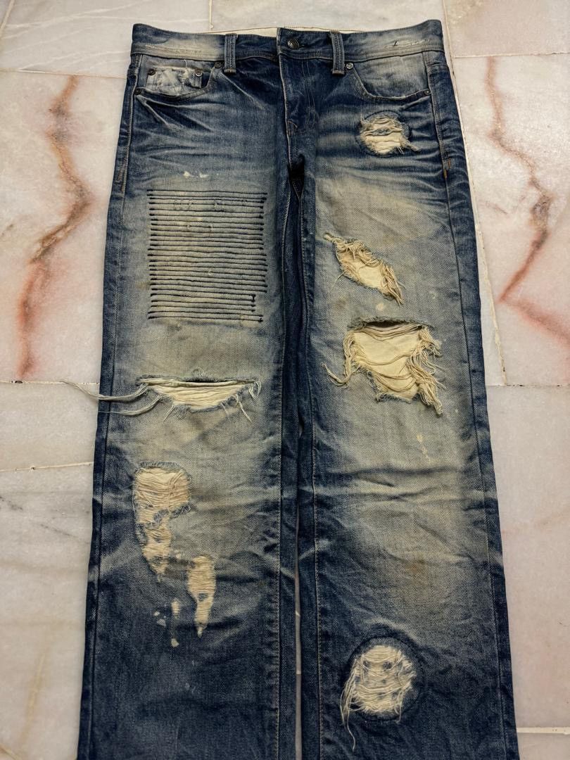 Undercover Insane💥Sashiko Boro 90s Japanese Kapital Style Distress Jean Size US 30 / EU 46 - 3 Thumbnail