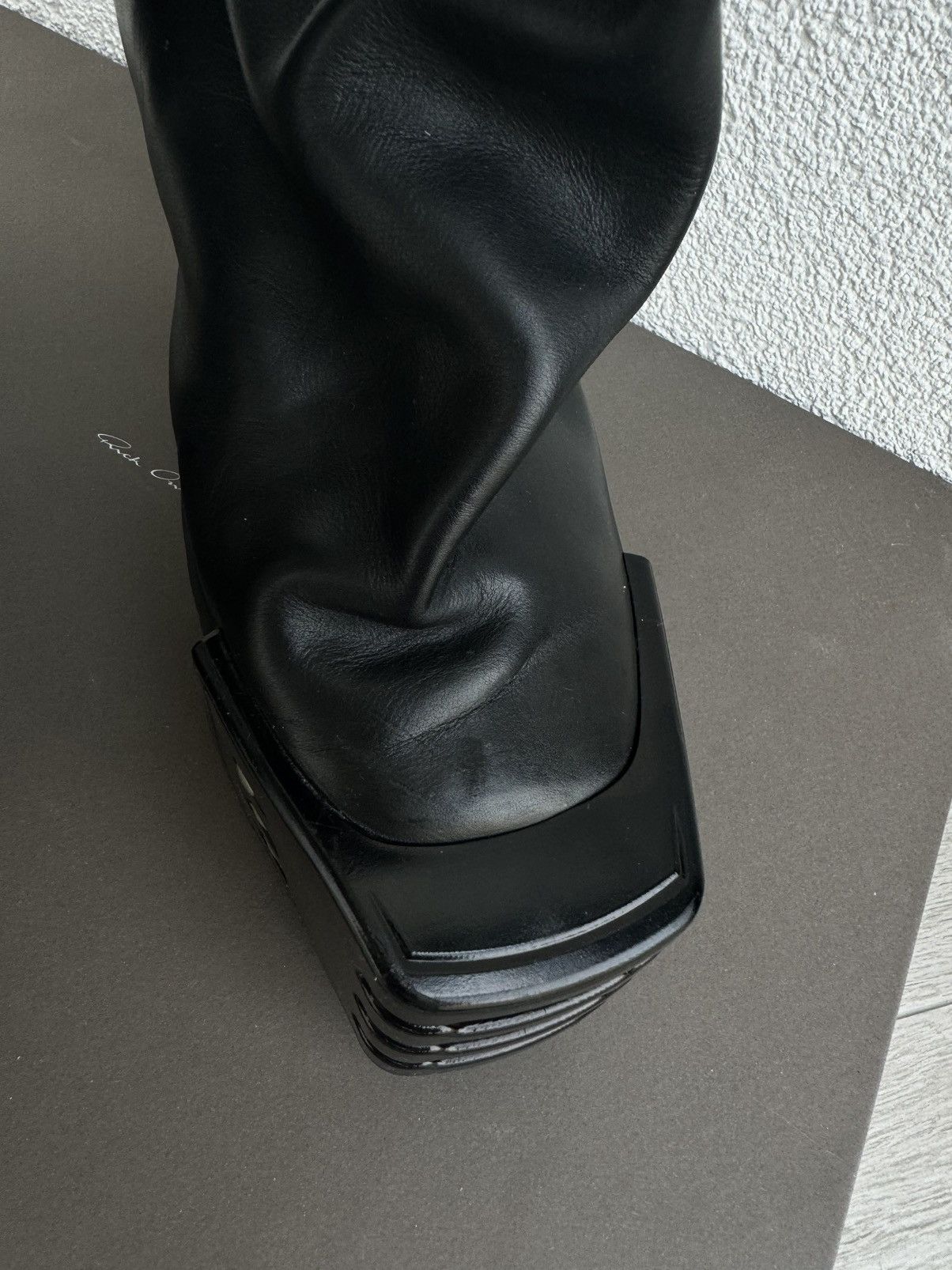 Rick Owens NEW ♟️ SAMPLE GRILL FLARED KISS GRADIENT LUXOR BOOTS Size US 11 / EU 44 - 8 Thumbnail