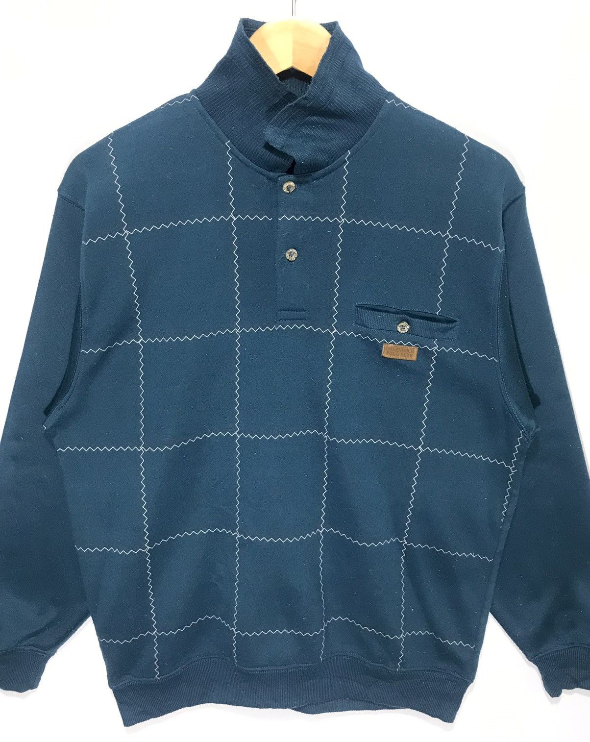 Japanese Brand × Vintage Vintage Green Wish Polo Club Button Sweatshirt Size US L / EU 52-54 / 3 - 3 Thumbnail