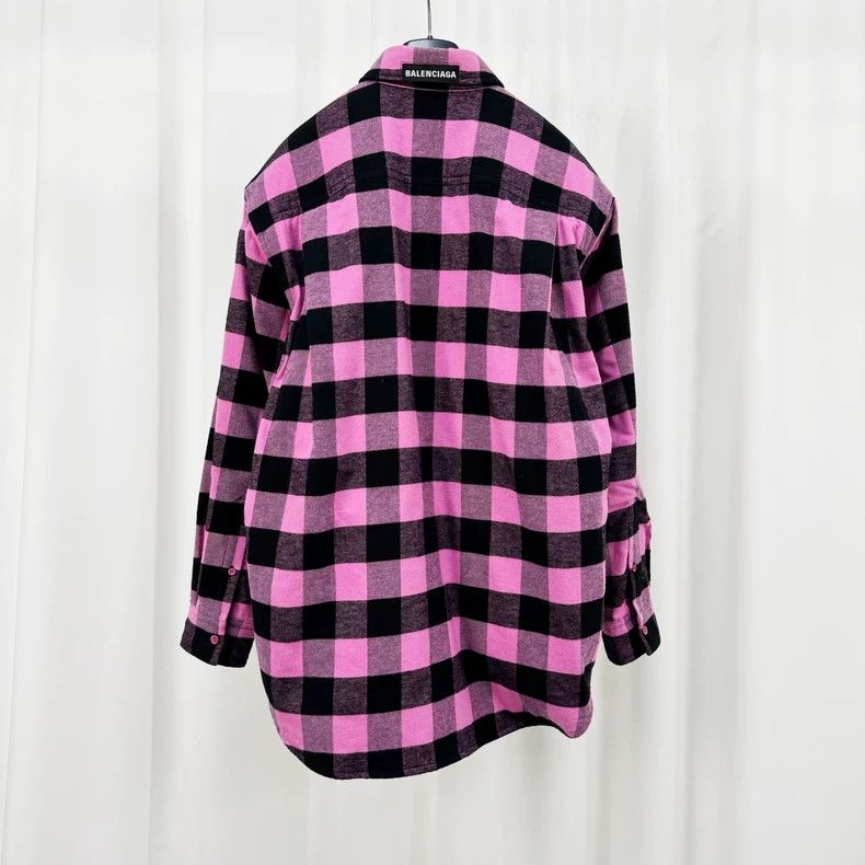 Balenciaga Balenciaga size 34 Black powder plaid cotton shirt jacket Size XS / US 0-2 / IT 36-38 - 2 Thumbnail