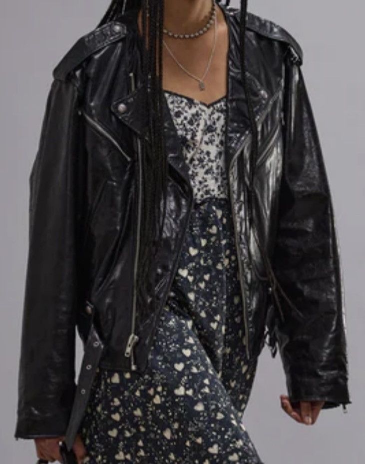 R13 R13 CREWNECK DISTRESSED LEATHER MOTO JACKET - NEW WITH TAGS Size M / US 6-8 / IT 42-44 - 15 Thumbnail