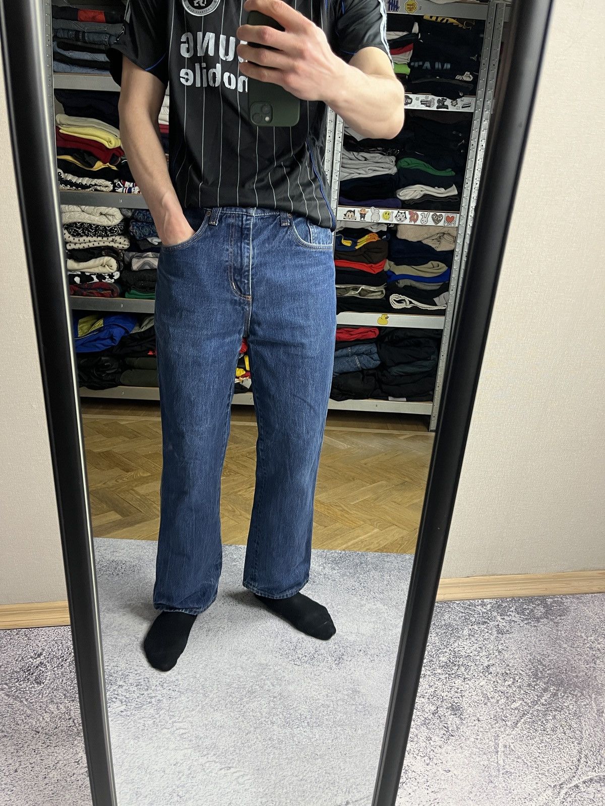 Carhartt × Vintage Carhartt Ranch Jeans Work Pants Faded Blue Denim 33x32 Size US 33 - 4 Thumbnail