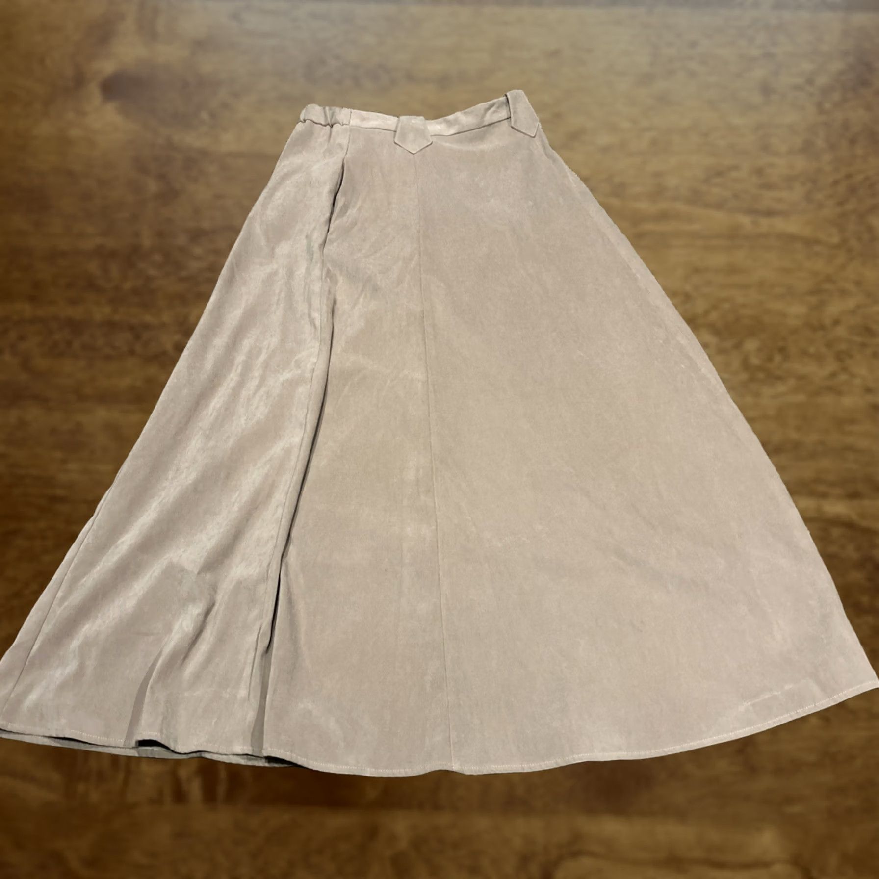 Vintage Vintage Lucille Skirt Women’s M Khaki Velvet Feel Flare Polyester A36 Size 32" / US 10 / IT 46 - 1 Thumbnail