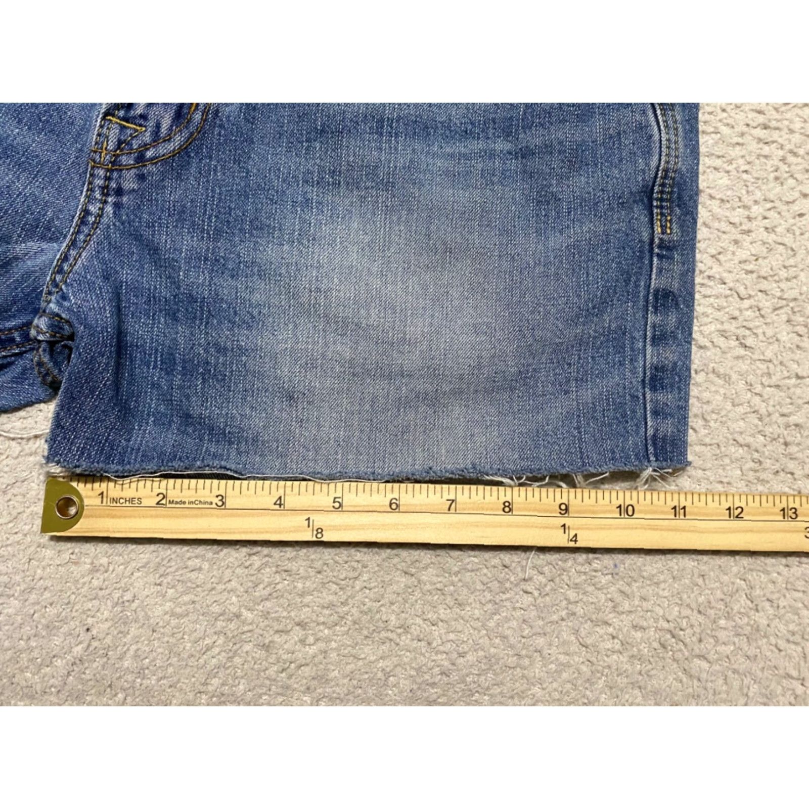 American Eagle Outfitters American Eagle Womens 33 Jean Shorts Blue Denim High Rise Cut-Off Medium Wash Size 24" / US 00 / IT 34 - 2 Thumbnail