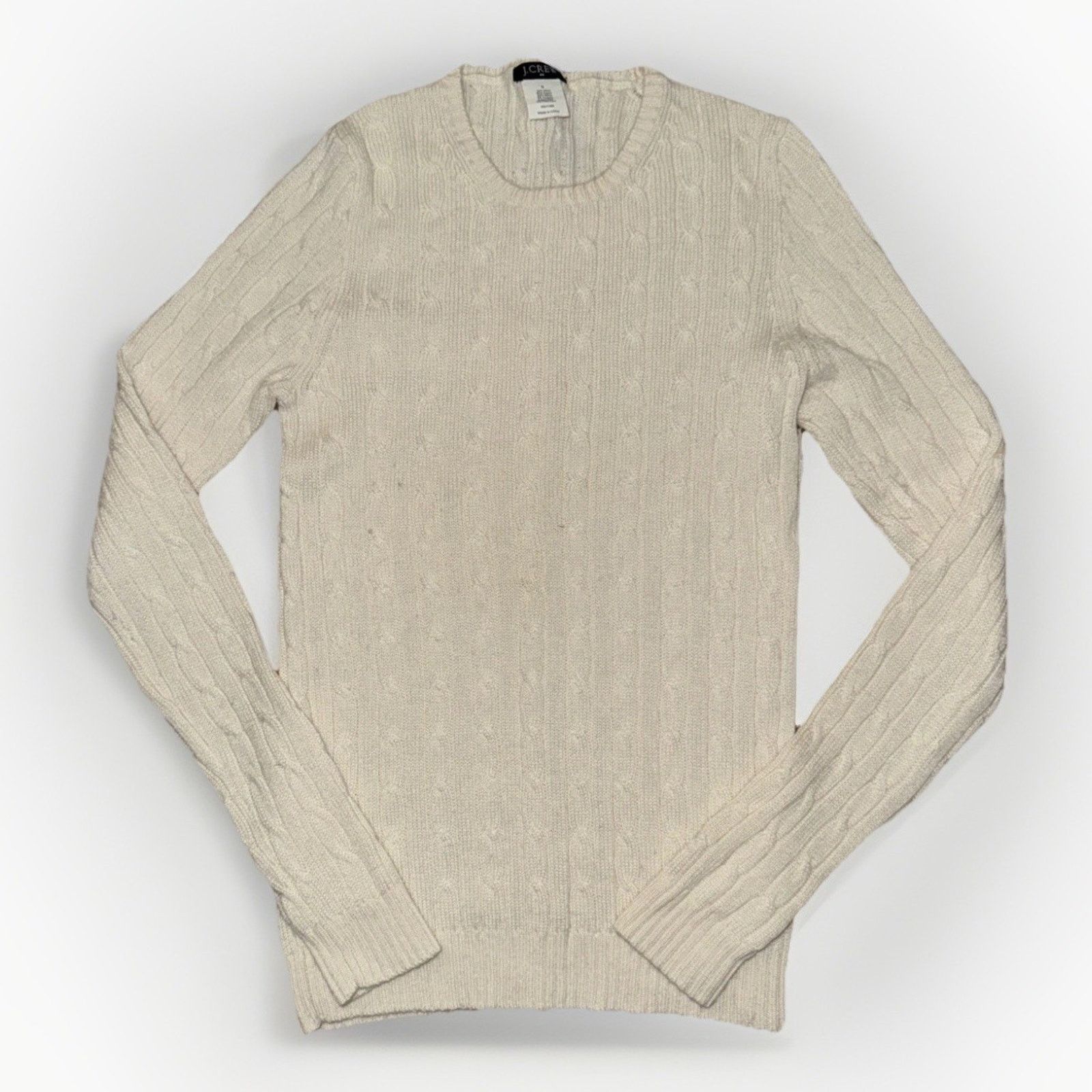 J.Crew × Vintage J.Crew Women’s Cable Knit Sweater Ivory S Long Sleeve Size S / US 4 / IT 40 - 1 Thumbnail