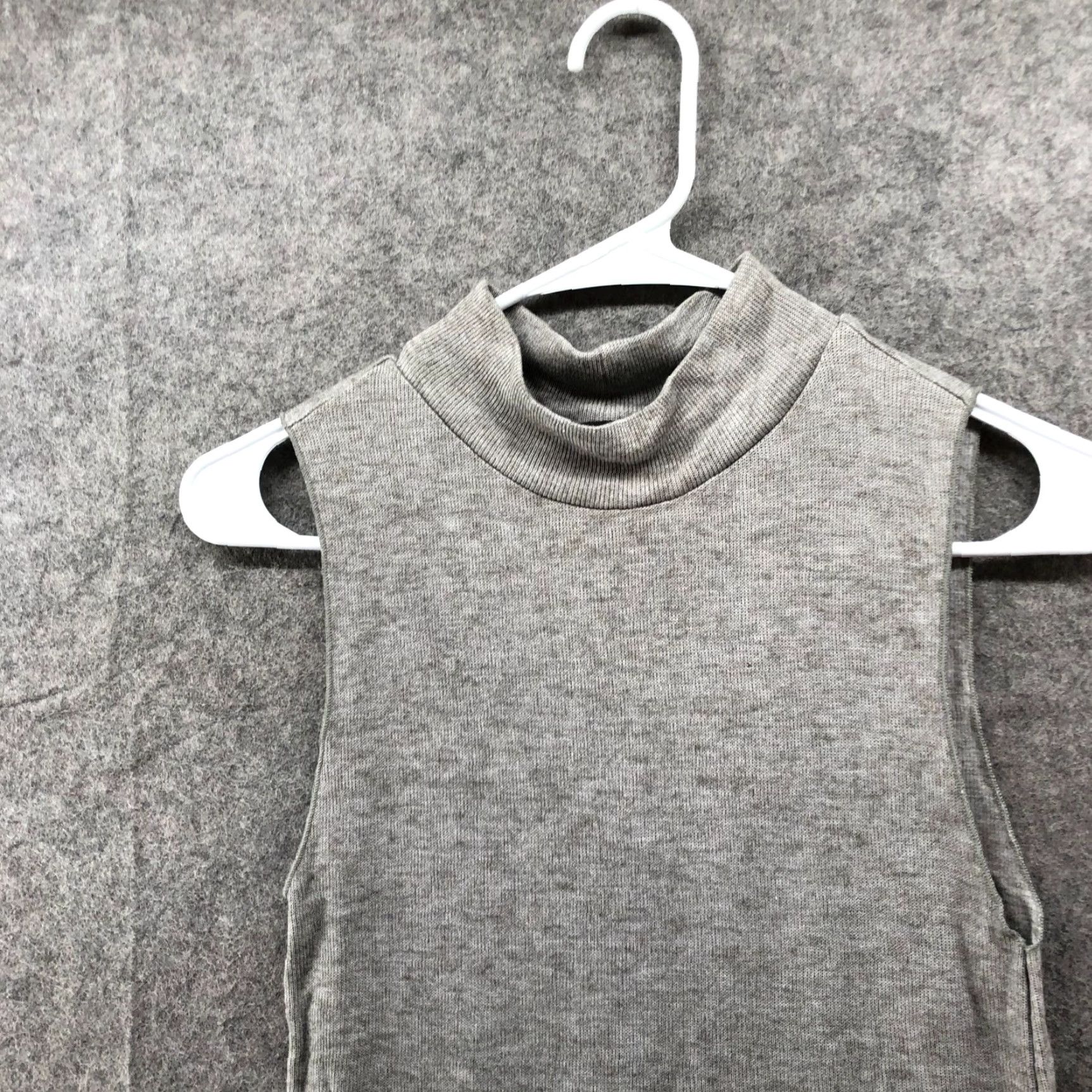 Zara Zara Wool Blend Sleeveless Top Womens S Gray Mock Neck Lightweight Knit Shirt Size S / US 4 / IT 40 - 3 Thumbnail