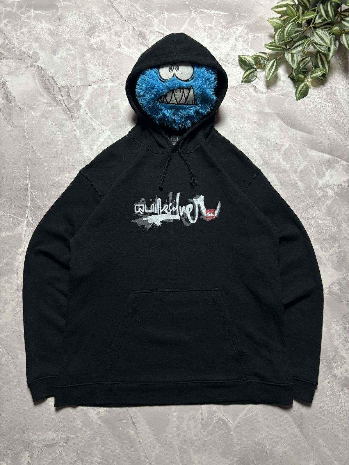 Quiksilver Vintage Y2K Quiksilver Hoodie Big Logo Skate Black Mens L Size US L / EU 52-54 / 3 - 1 Thumbnail