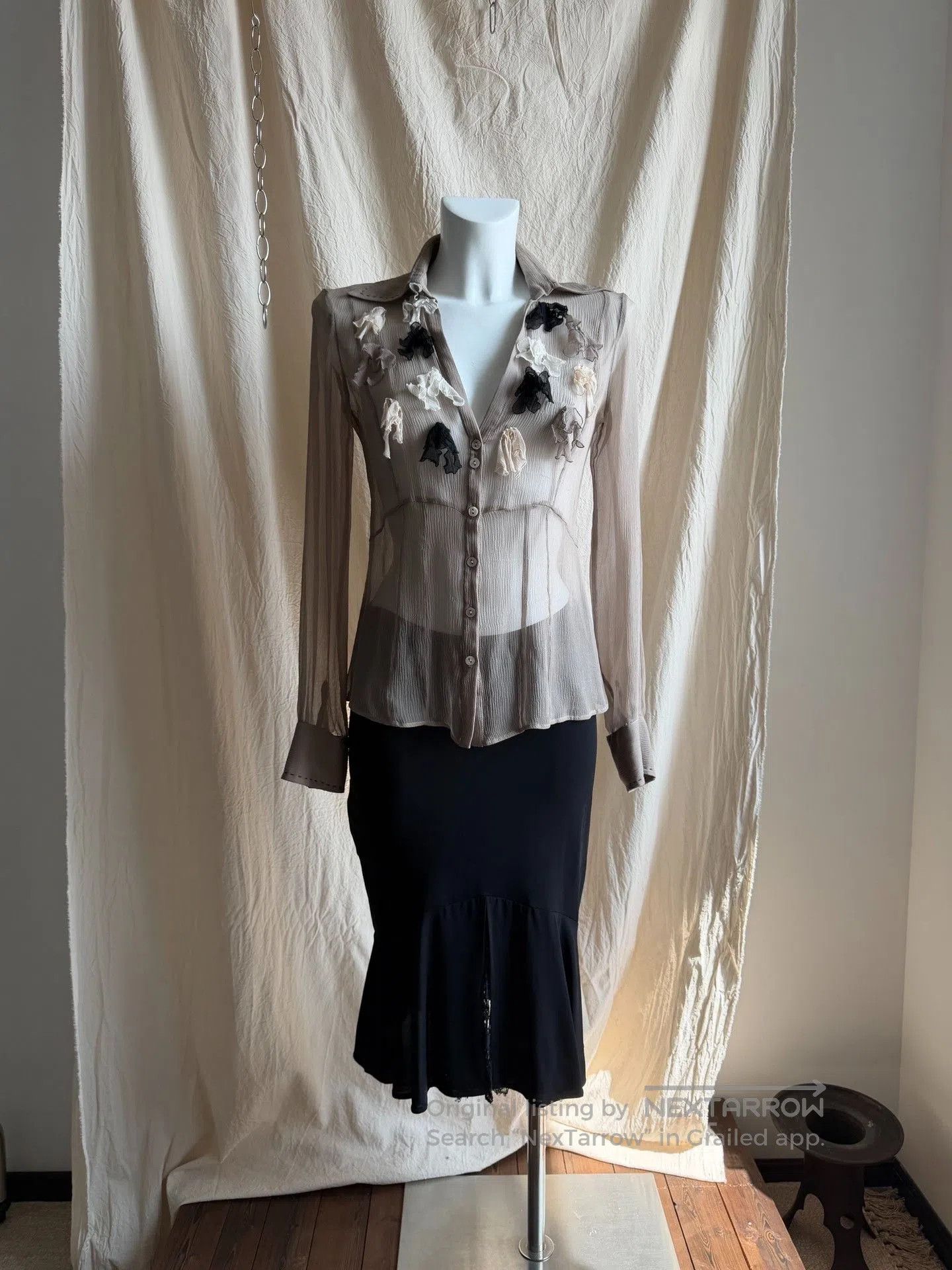 Other PAOLAFRANI Silk Sheer Large Neck Shirt. Size M / US 6-8 / IT 42-44 - 1 Thumbnail