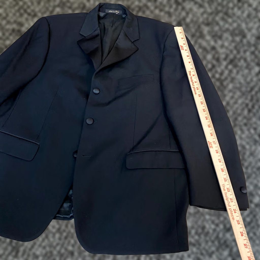 Pronto Uomo Pronto Uomo Mens Black Tuxedo Blazer 42S Wool Three-Button Formal Jacket Size 42R - 1 Thumbnail