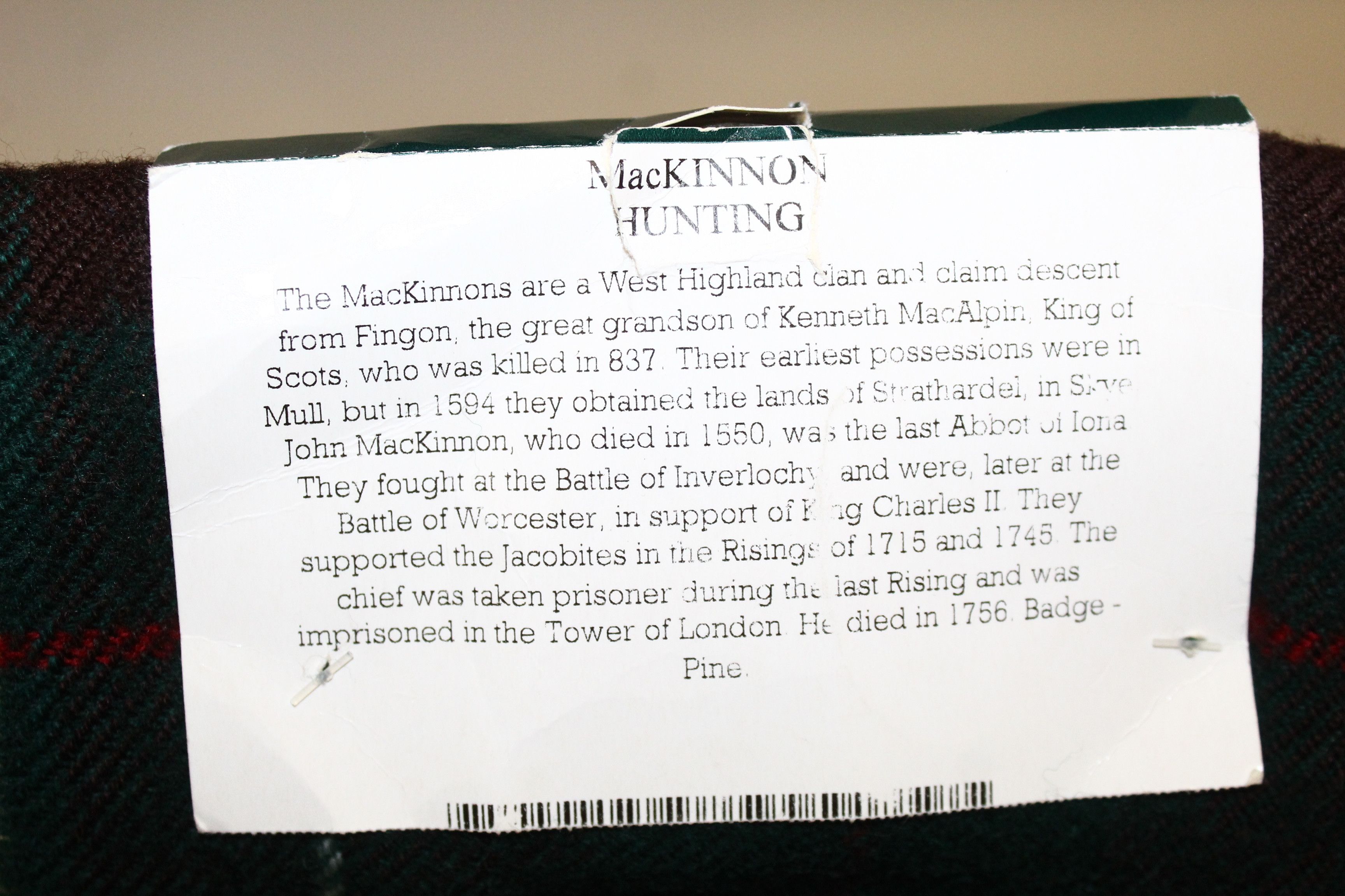 Johnstons Of Elgin VTG🔥Lochcarron MacKinnon Hunting Plaid Lambswool Scarf Size ONE SIZE - 6 Thumbnail