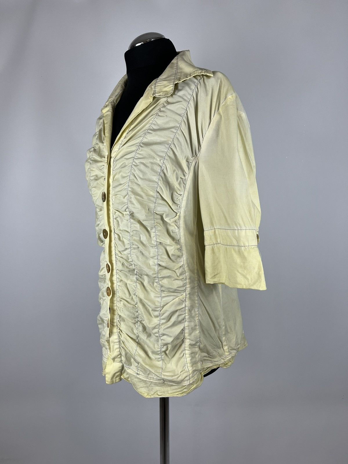 Elisa Cavaletti BOTTEGA ELISA CAVALETTI Size XXL-XL Yellow Blouse (0326) Size XL / US 12-14 / IT 48-50 - 2 Thumbnail