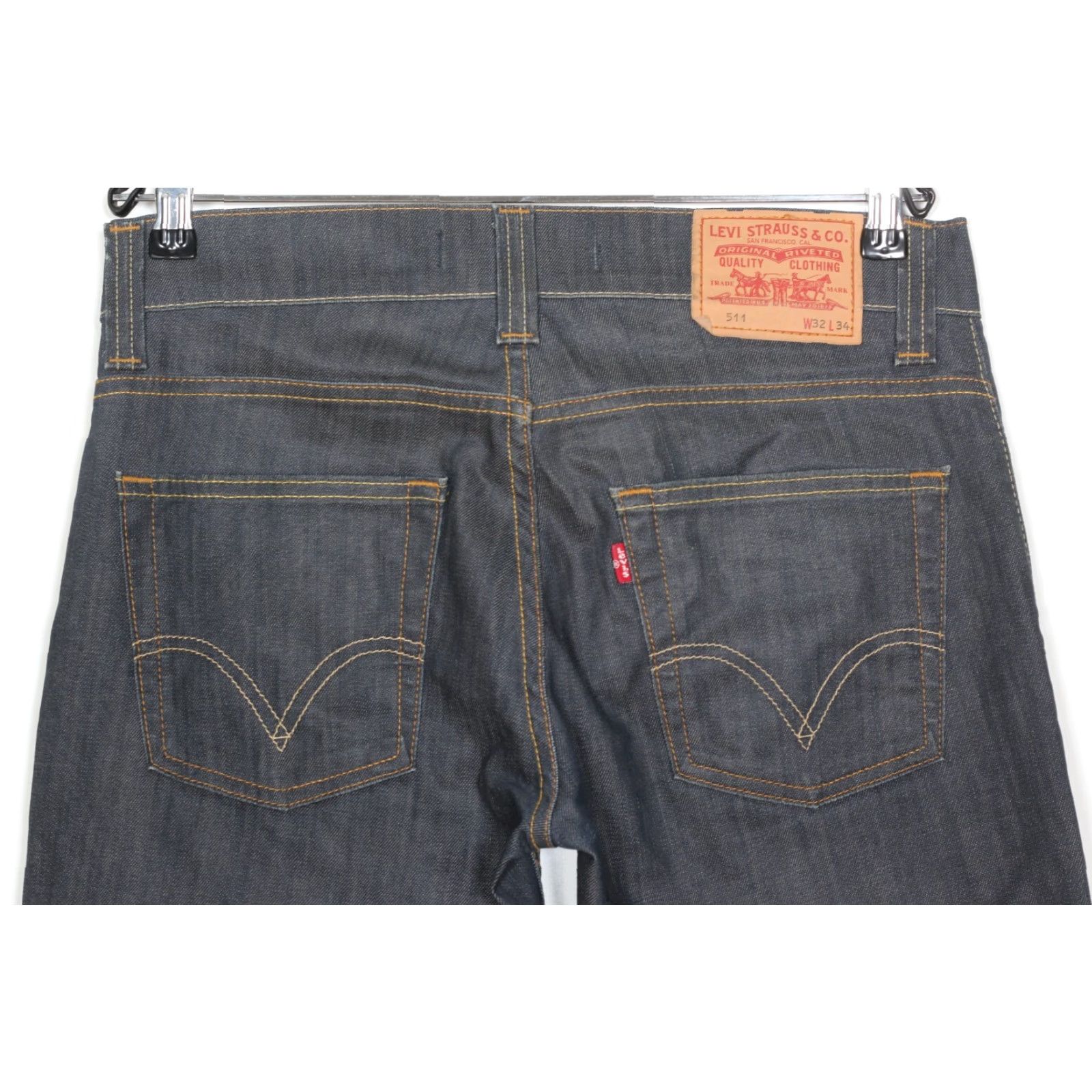 Levi's VINTAGE Levi’s 511 Jeans Men Slim Fit Blue 32/34 W32 L34 Distinctive Logo 5-Pocket Denim Stretch Straight Size US 32 / EU 48 - 4 Thumbnail