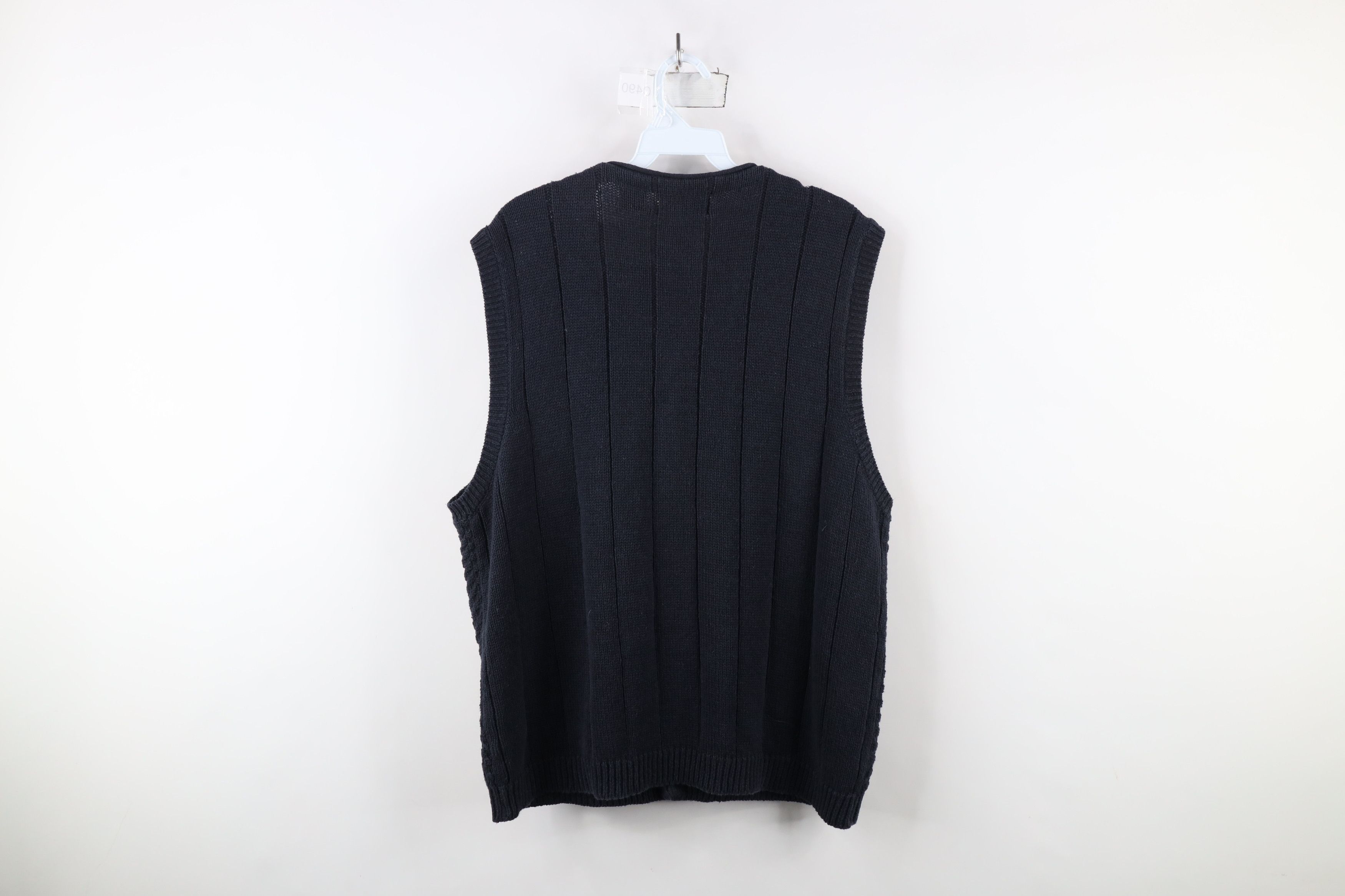 Vintage Vintage 90s Streetwear Cross Weave Knit Sweater Vest Blue Size US L / EU 52-54 / 3 - 6 Thumbnail